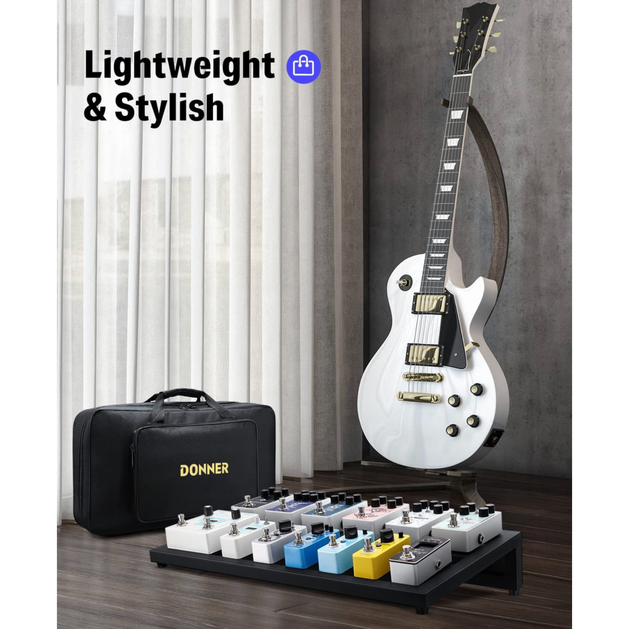 Donner Guitar Pedal Board Case DB-3 Aluminium Pedalboard 20 x 114 x 4 with Bag