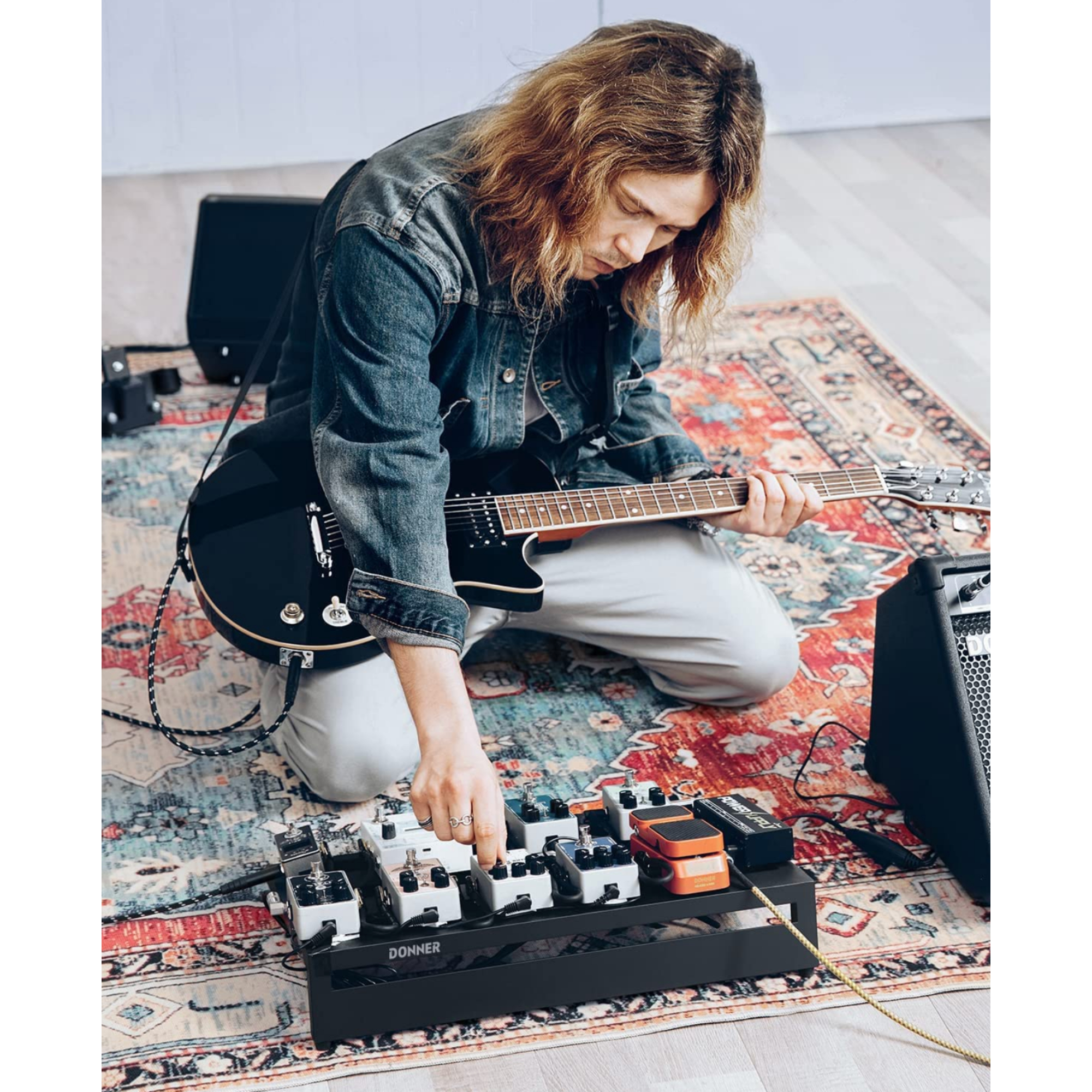 Donner Guitar Pedal Board Case DB-3 Aluminium Pedalboard 20 x 114 x 4 with Bag