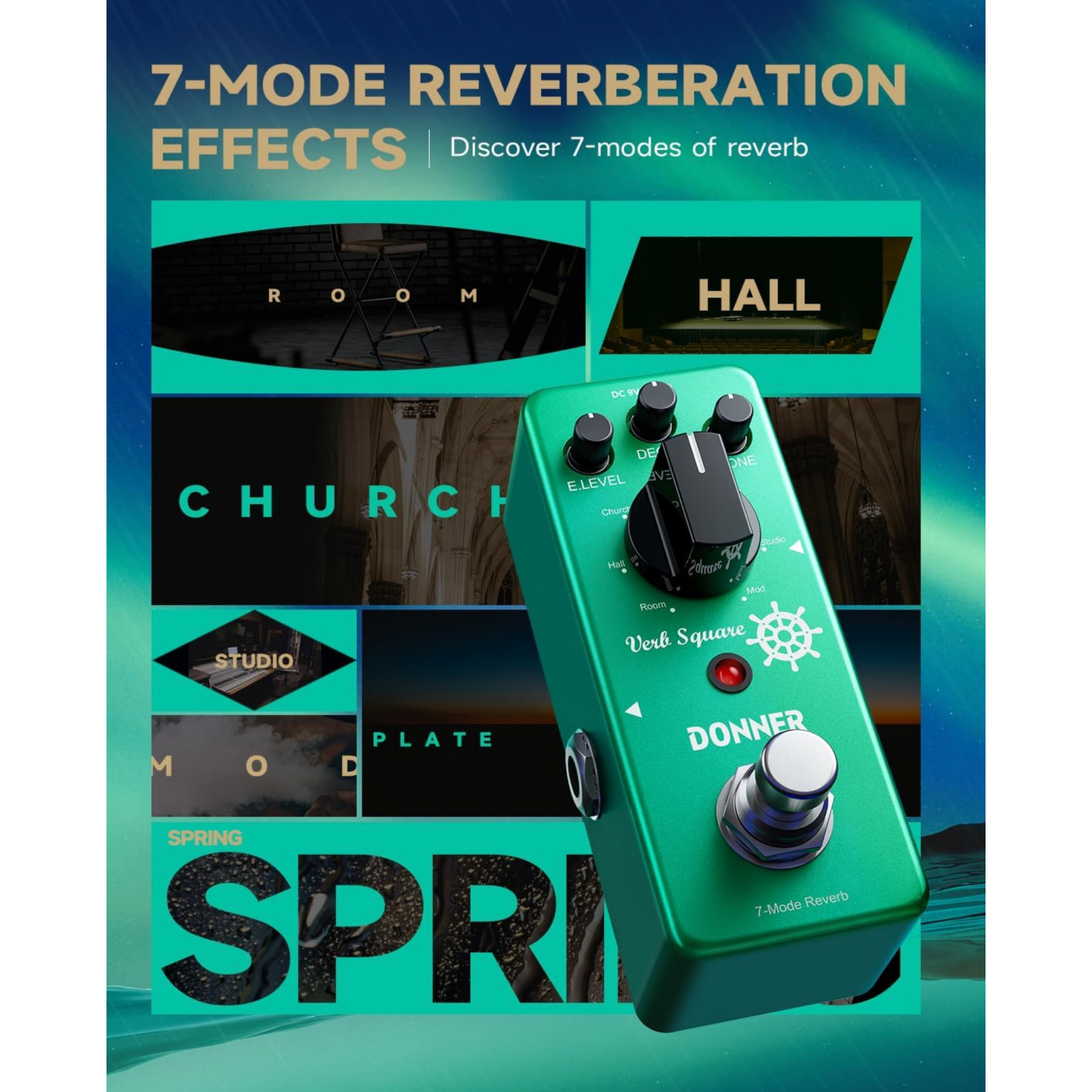 YIWENG Effector, Gitaar Effect Pedaal Digitaal Reverb Pedaal Digitale Modellering Reverberation Effector met 9-Mode Reverb Selectie voor Gitaar Bas - MINI-UNIVERSE, 9-Mode Reverb Selectie YIWENG Effector, Gitaar Effect Pedaal Digitaal Reverb Pedaal Digitale Modellering Reverberation Effector met 9-Mode Reverb Selectie voor Gitaar Bas - MINI-UNIVERSE, 9-Mode Reverb Selectie