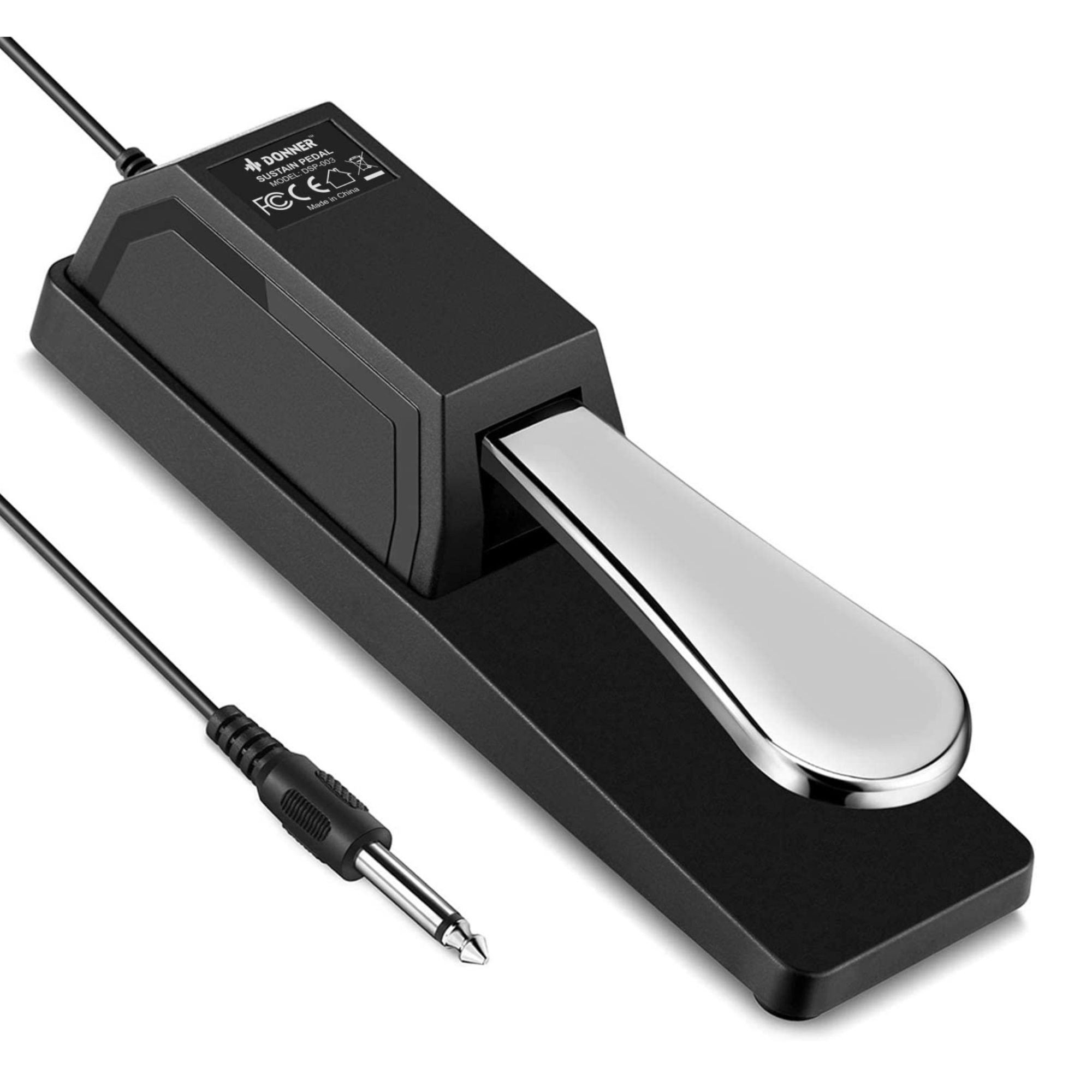 Donner DSP-003 Universal Sustain Pedal with Polarity Switch for MIDI Keyboards Digital Pianos Synth 14 Inch Jack