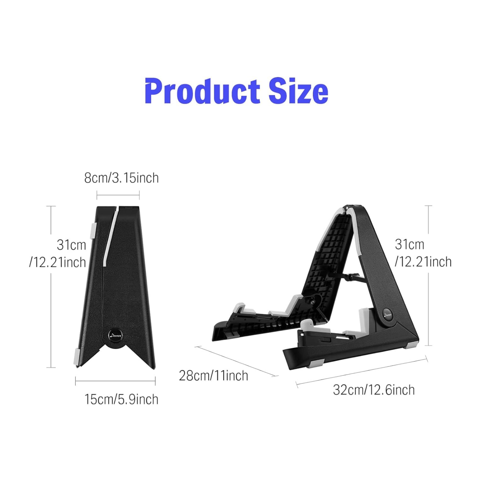 Donner DS-2 Folding Guitar Stand Adjustable Portable Guitar Holder with Silicone Pads for Acoustic Electronic Guitar Ukulele Electric Bass