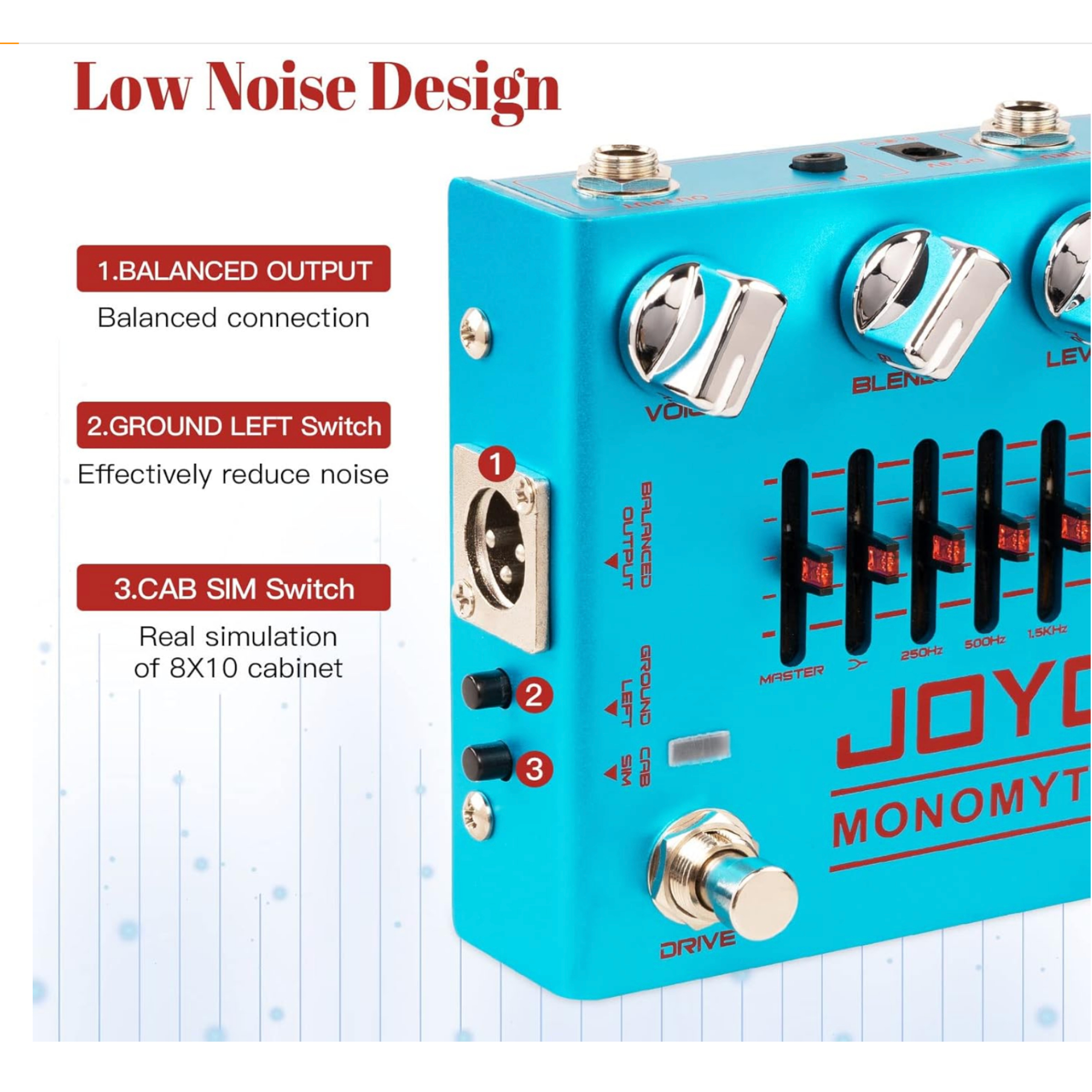 JOYO R-26 Monomyth Bass Preamp and DI Effects Pedal True Bypass Cab Sim EQ