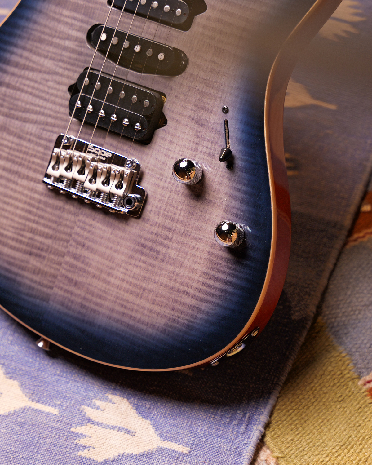 SQOE SEIB998 Ice heart blue  Custom HSH Electric Guitar