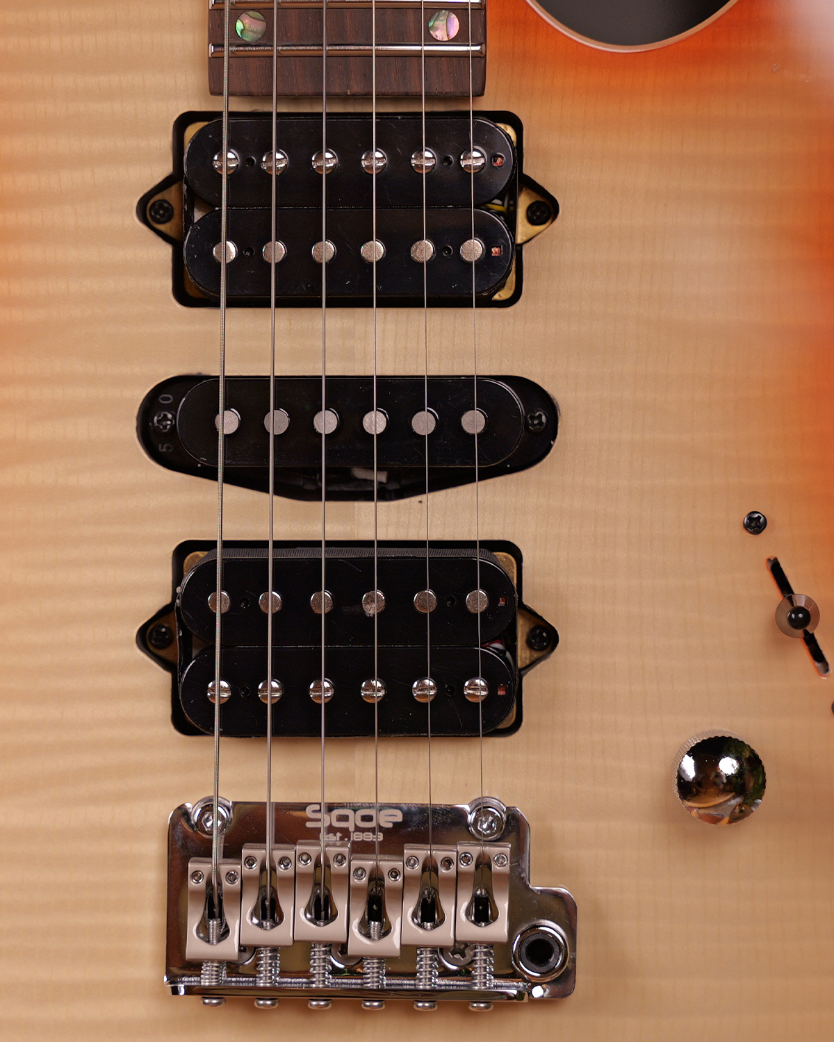 SQOE SEIB998 Amber Orange Custom HSH Electric Guitar