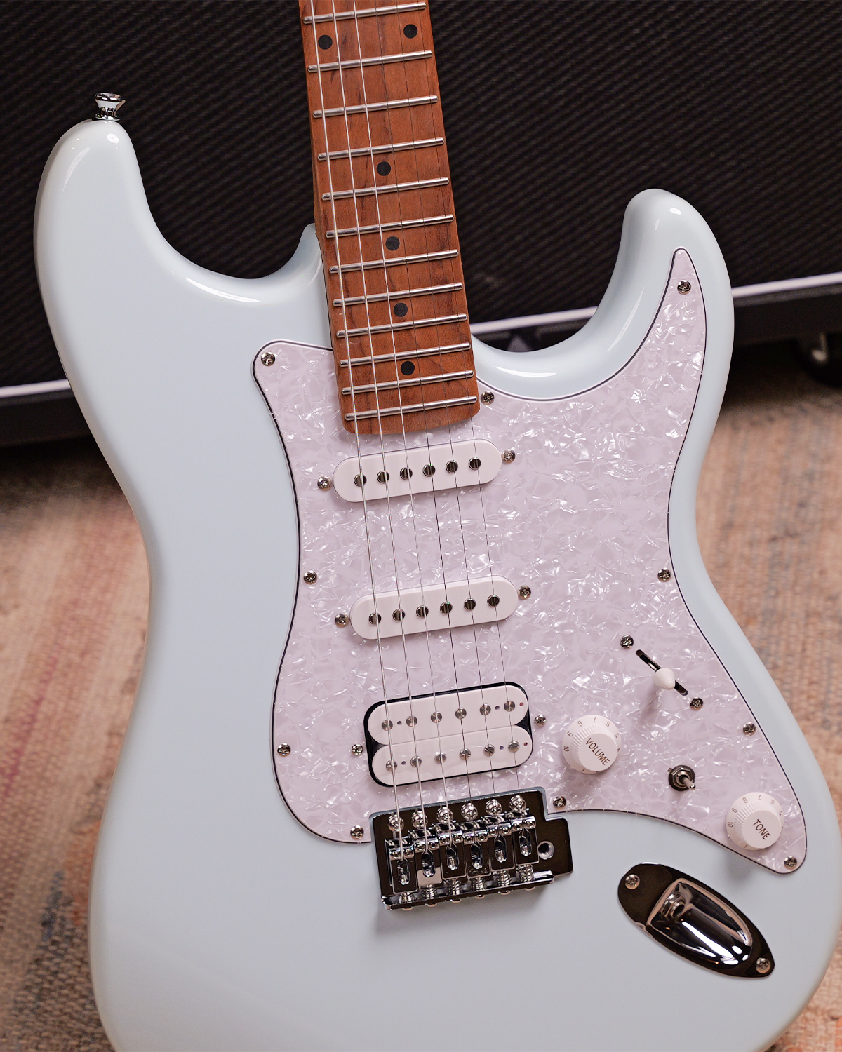 SQOE SEST500 Macaron Blue Electric Guitar HSS