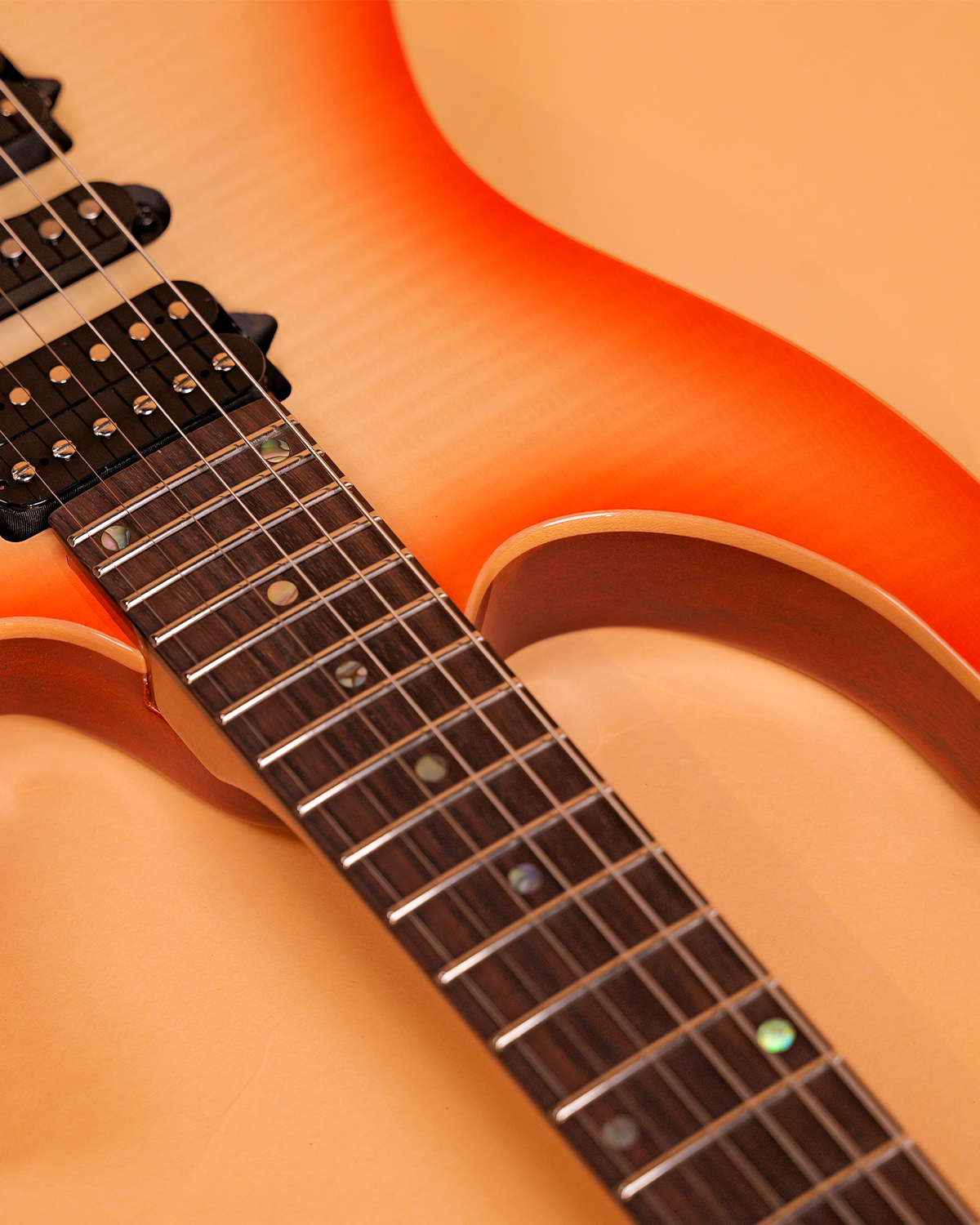 SQOE SEIB998 Amber Orange Custom HSH Electric Guitar