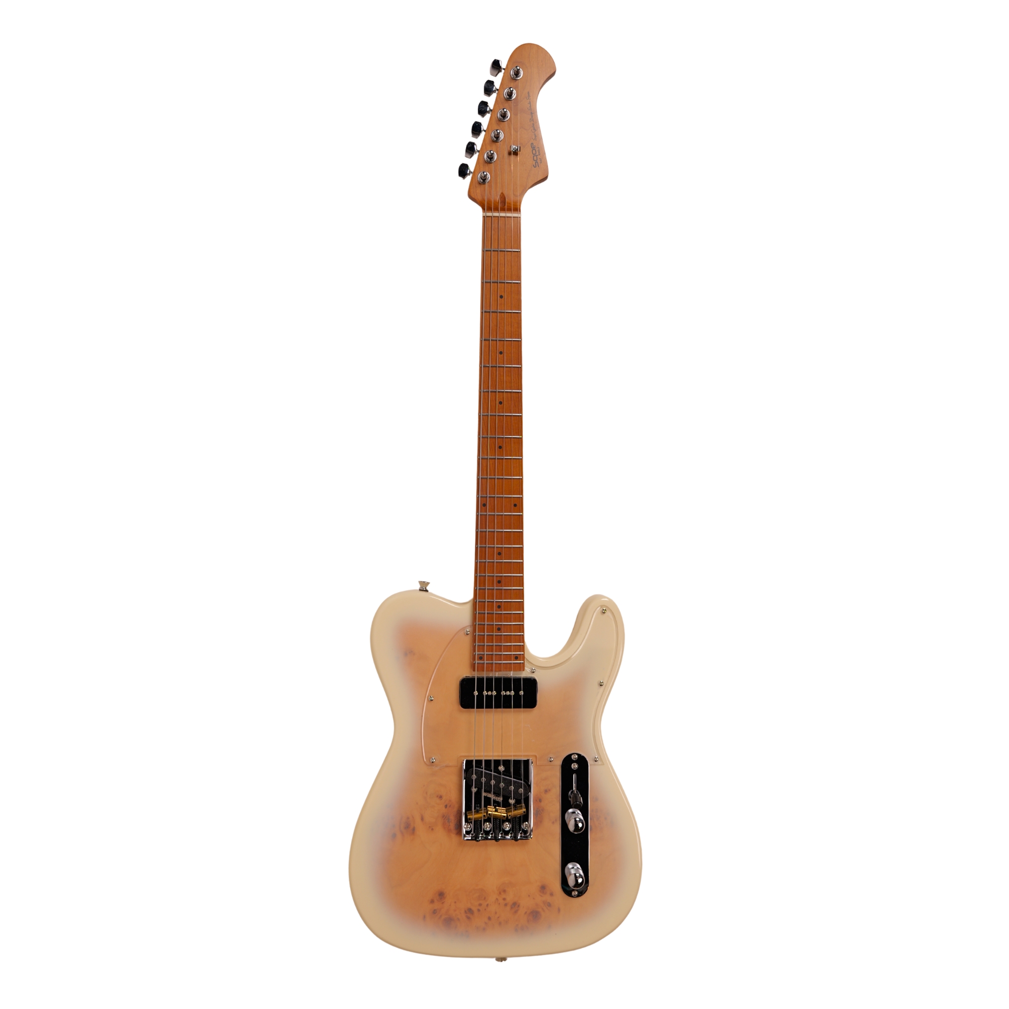 SQOE SETL550 Ivory Whisper White Tele-Style Guitar