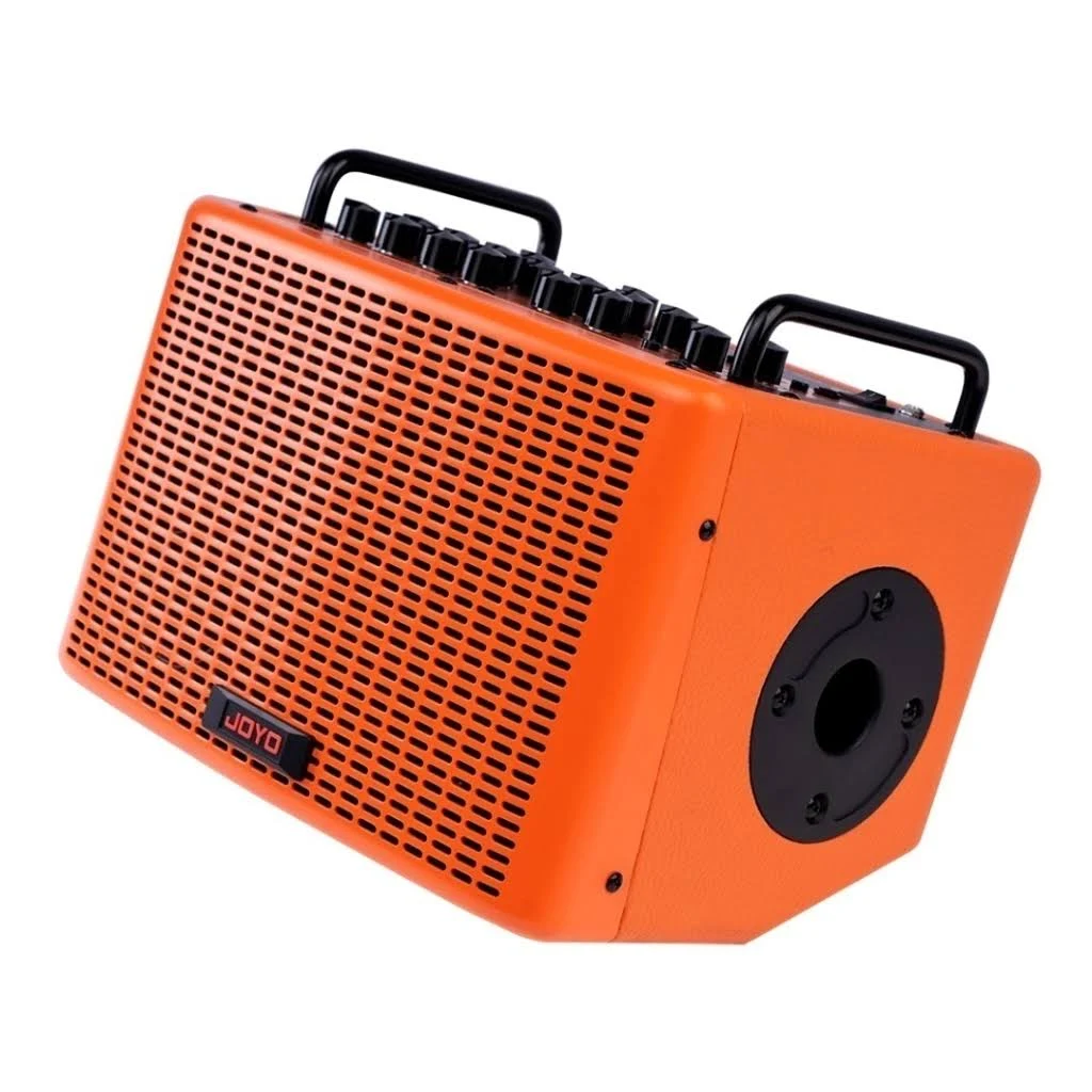 JOYO BSK40 ORANGE 40 Watt Combo Amplifier Rechargeable Guitar Vocal Two Channels Guitar Amp with Drum Machine Reverb Chorus Delay Effects and Bluetooth XLR Aux-in