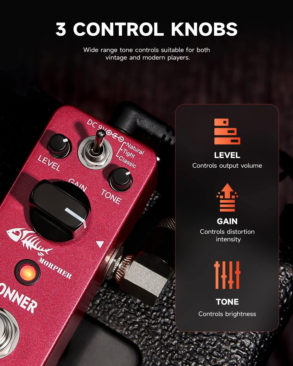 Donner Morpher Distortion Pedal High Gain Guitar Effects