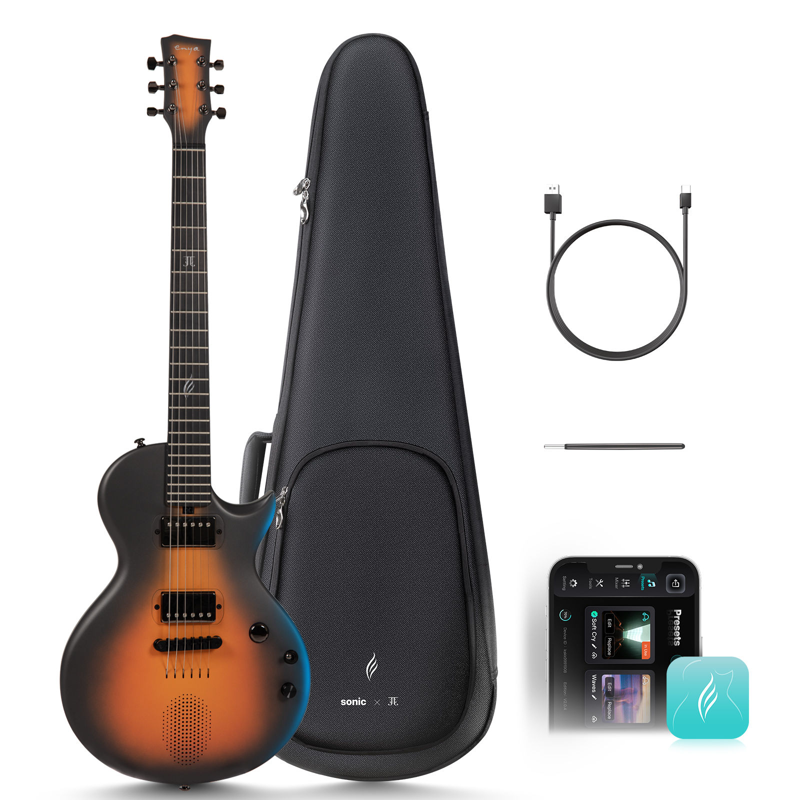 Enya Nova GO Sonic smart electric guitar JT  exclusive thickened bag   Type-C charging cable