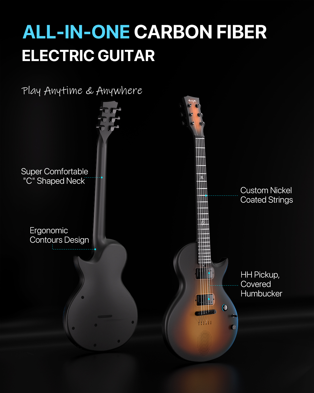 Enya Nova GO Sonic smart electric guitar JT exclusive thickened bag Type-C charging cable