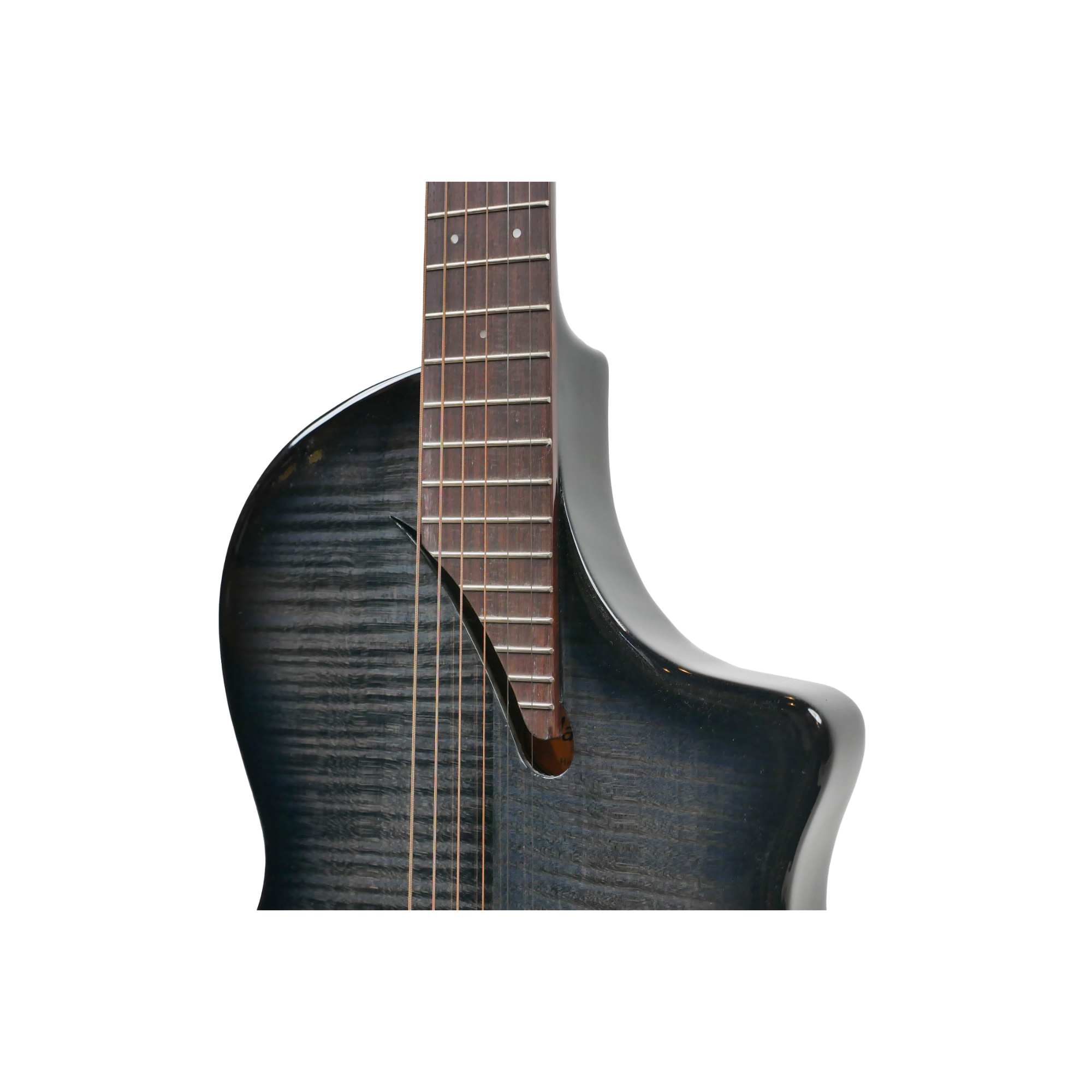 MARTINEZ Hispania FOLKacoustic transblack with EQ all solid flame top modern semi-acoustic guitar with effects