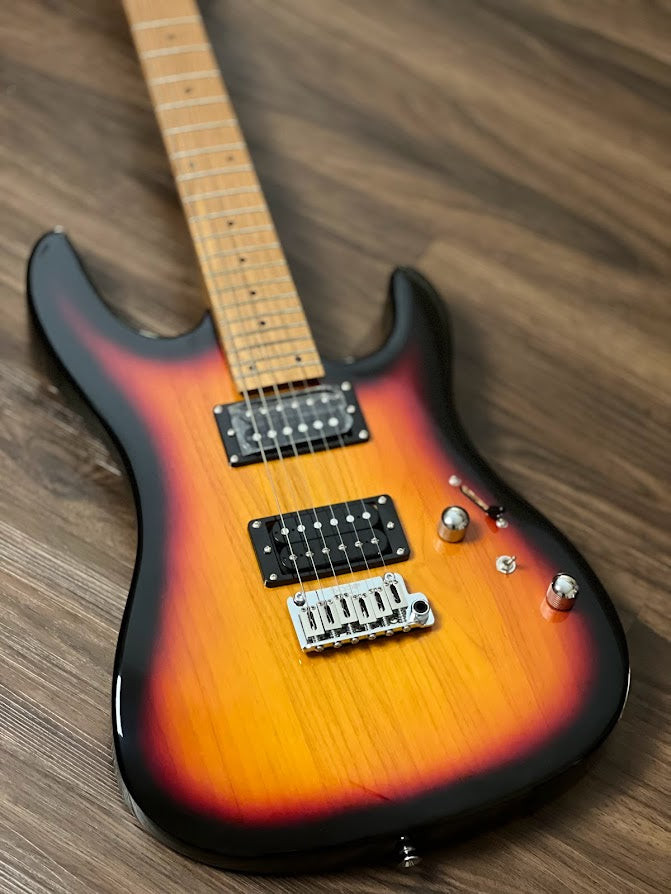 SQOE SEIB450 Sunburst body humbuckers and controls