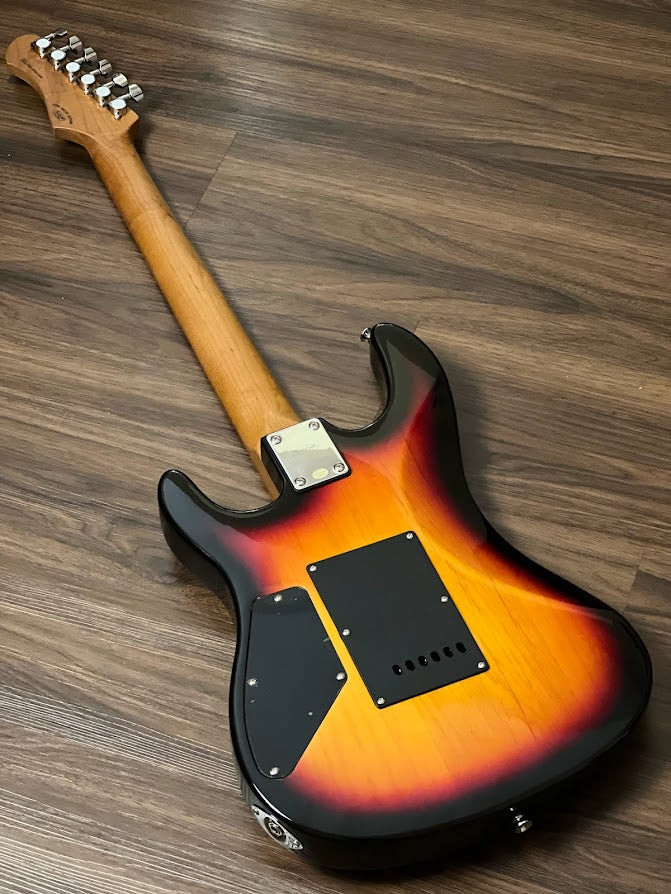 SQOE SEIB450 Sunburst back of body and roasted maple neck