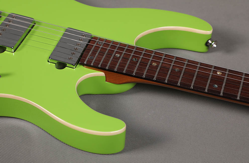 SQOE SEIB500 Melbourne Green roasted maple neck and rosewood fretboard