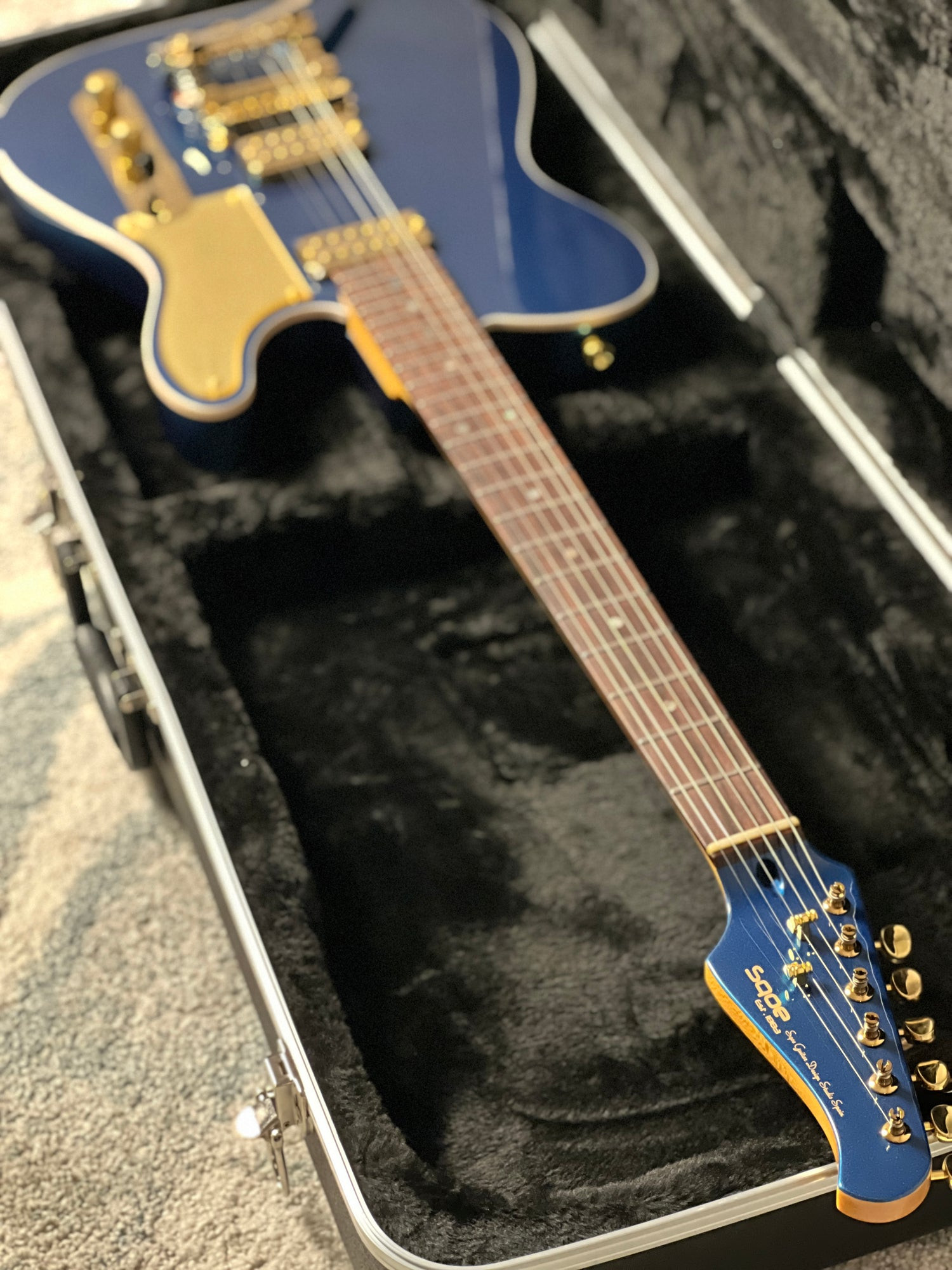 SQOE SETL1000FR Deep Sea Blue Canadian maple neck and rosewood fingerboard