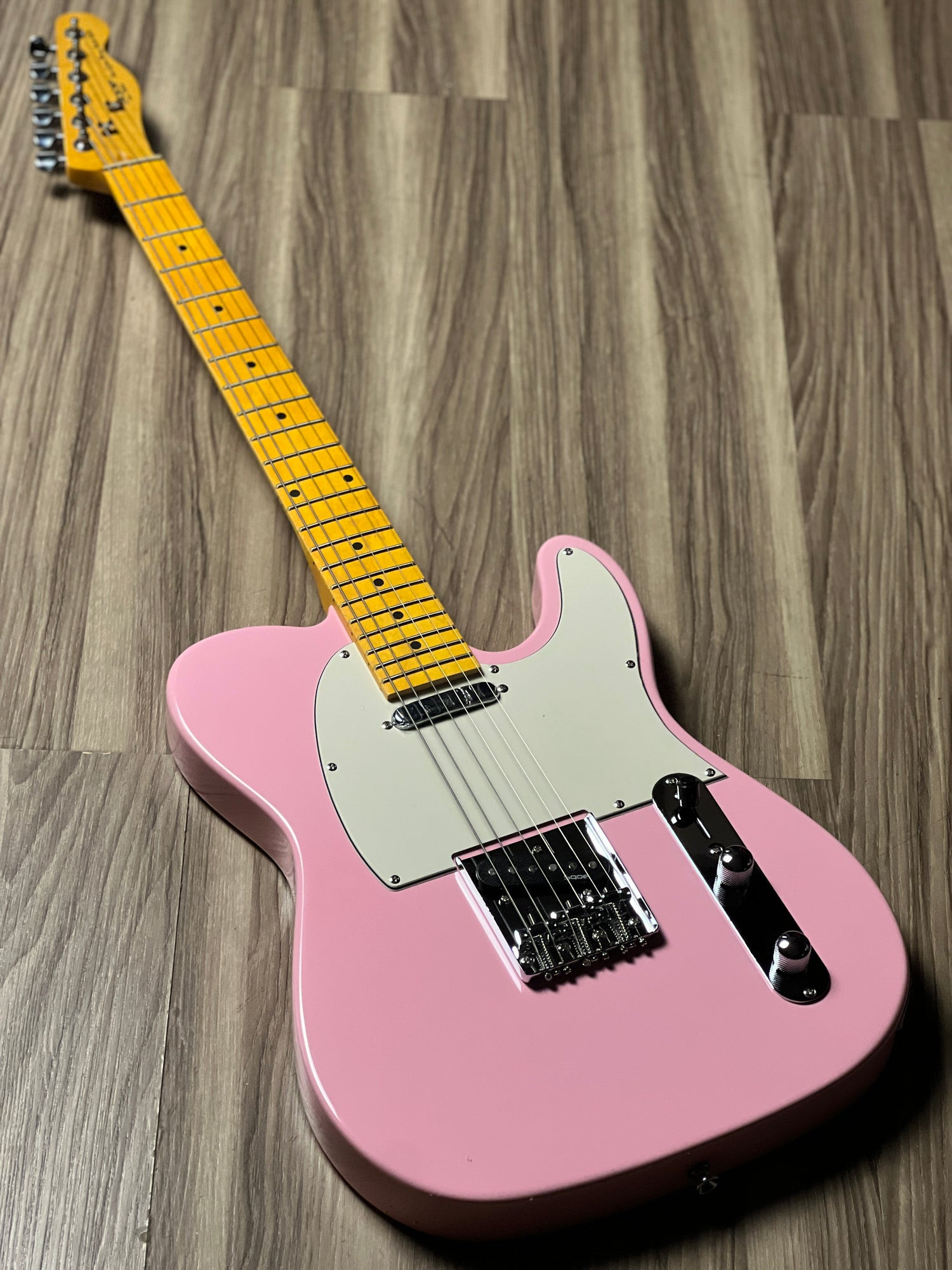 SQOE SETL250 Tele Style Electric Guitar - Shell Pink