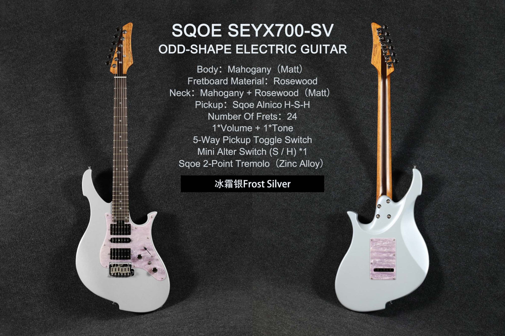 SQOE SEYX700 Frost Silver front and back