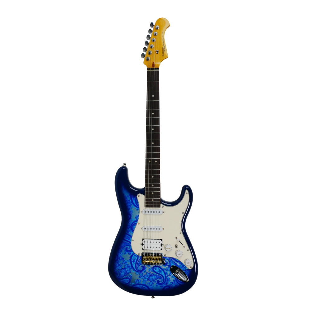 Image of SQOE SEST1100 HSS - PAISLEY BLUE HARDCASE WITH KIT