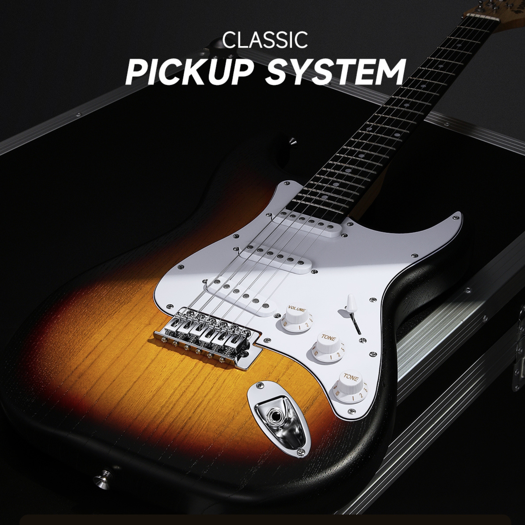 DONNER DST-80 Sunburst Electric Guitar 39 Beginner Electric Guitar Kit with Amp Classic SSS Pickup Complete with Gig Bag Tuner Capo Strap Picks