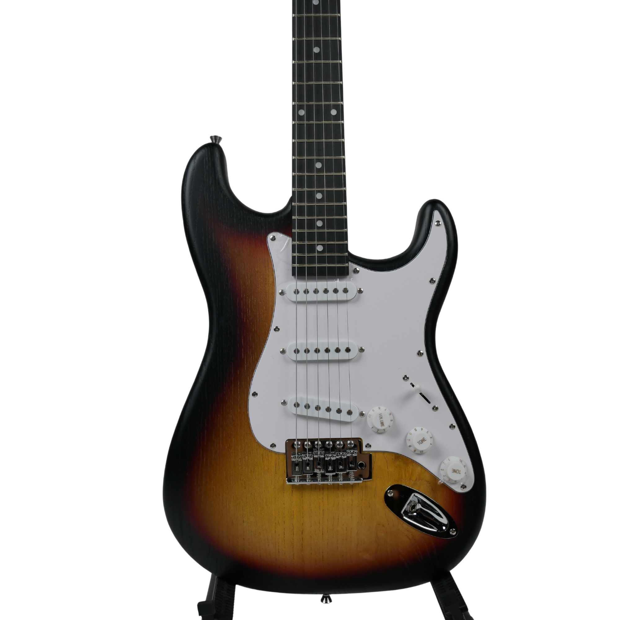DONNER DST-80 Sunburst Electric Guitar 39 Beginner Electric Guitar Kit with Amp Classic SSS Pickup Complete with Gig Bag Tuner Capo Strap Picks