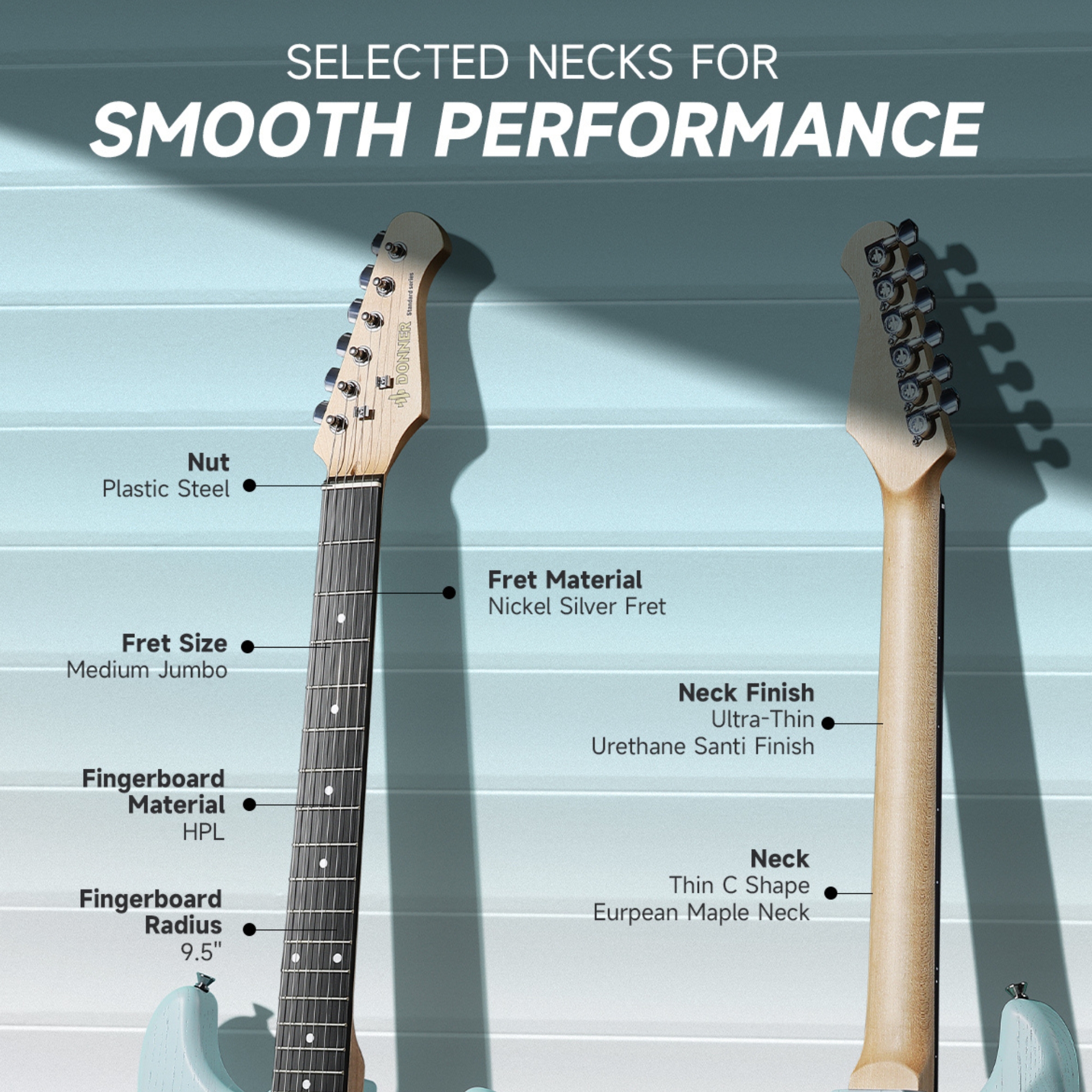 DONNER DST-80 Surf green Electric Guitar 39 Beginner Electric Guitar Kit with Amp Classic SSS Pickup Complete with Gig Bag Tuner Capo Strap Picks