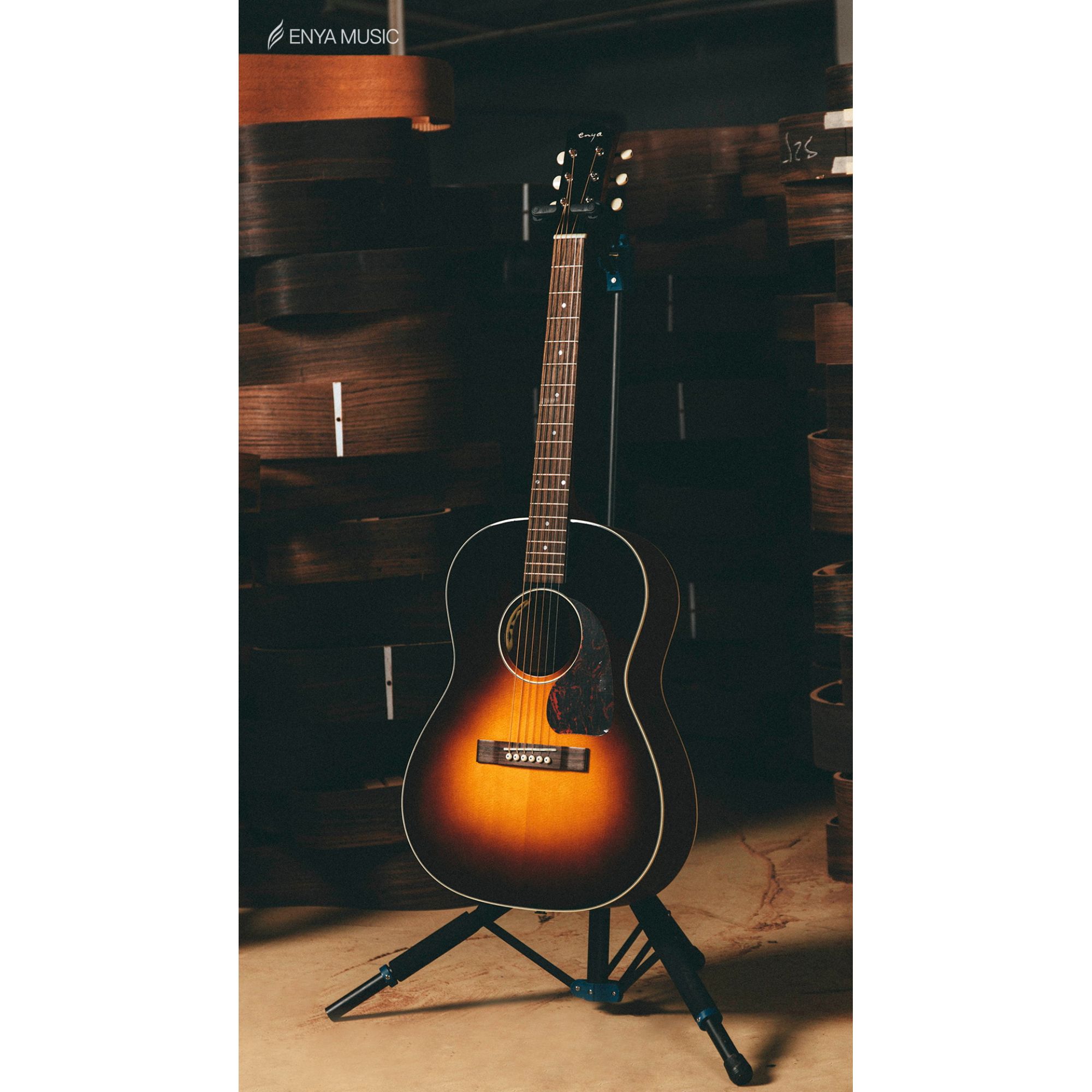 Enya T05J Semi-Acoustic Guitar- Sunburst with Hardcase vintage series