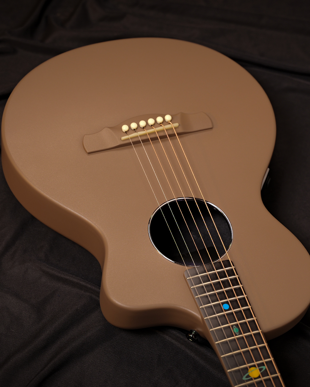 Natasha Asteroid NSX Carbon Fibre Acoustic Guitar with Smart Pickup Latte
