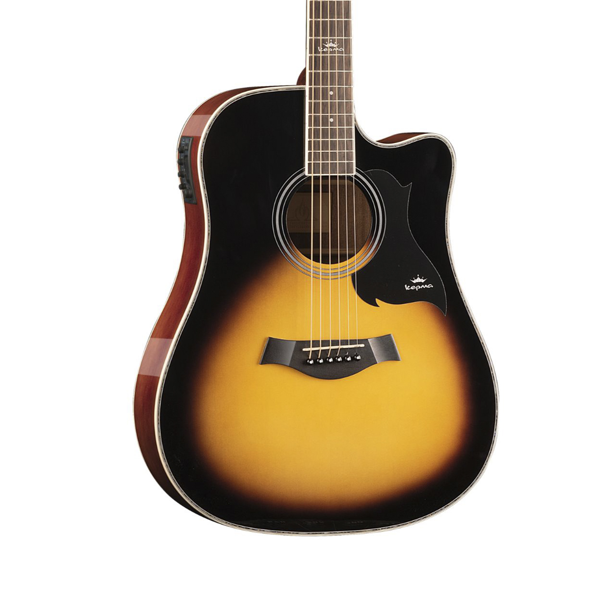 Kepma D1CE - Semi Acoustic Guitar- Sunburst Gloss