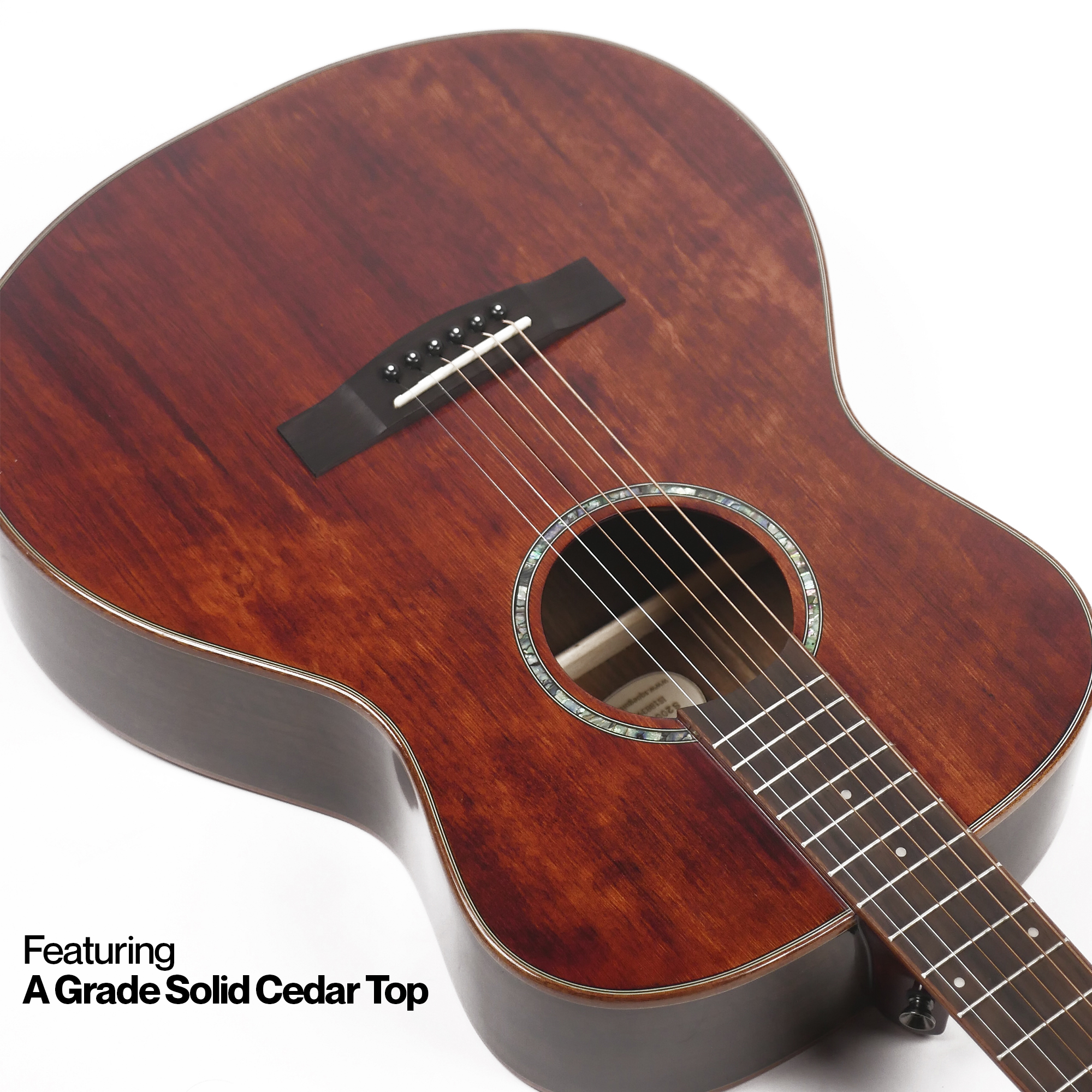 SQOE S200OM FG Solid top Acoustic guitar - Natural gloss