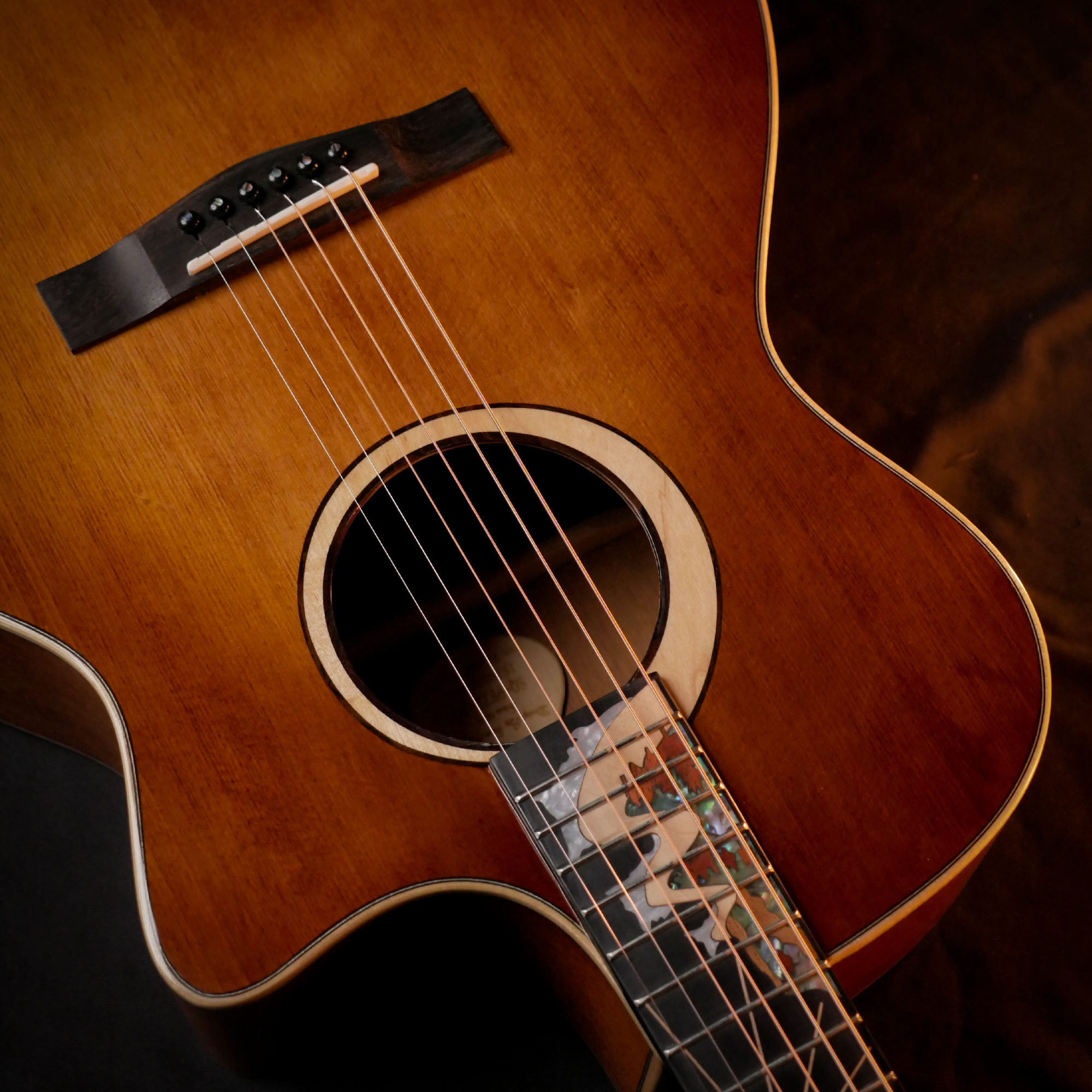 SQOE SQ-PFZL-FG Solid spruce top Acoustic guitar - Vintage Cherry red gloss