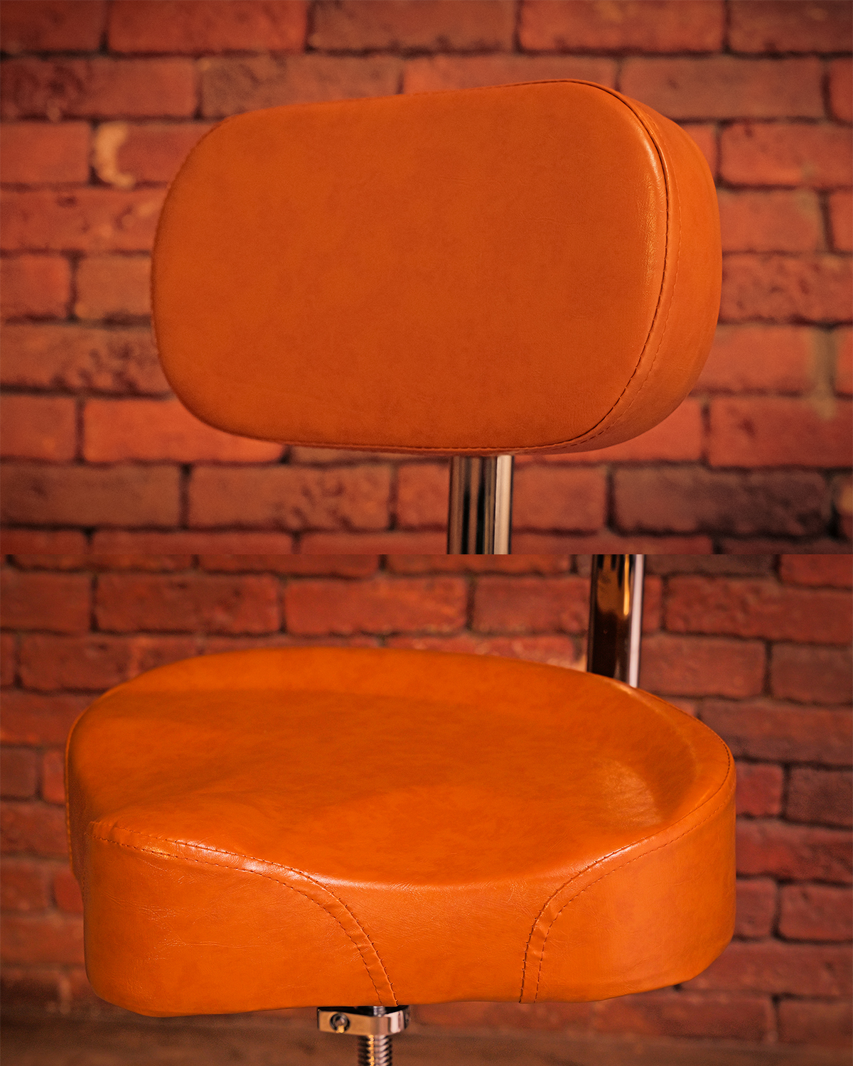Strydom Comfort Core 1000 ERGO BACK Edition drum throne - Vintage Brown Leather