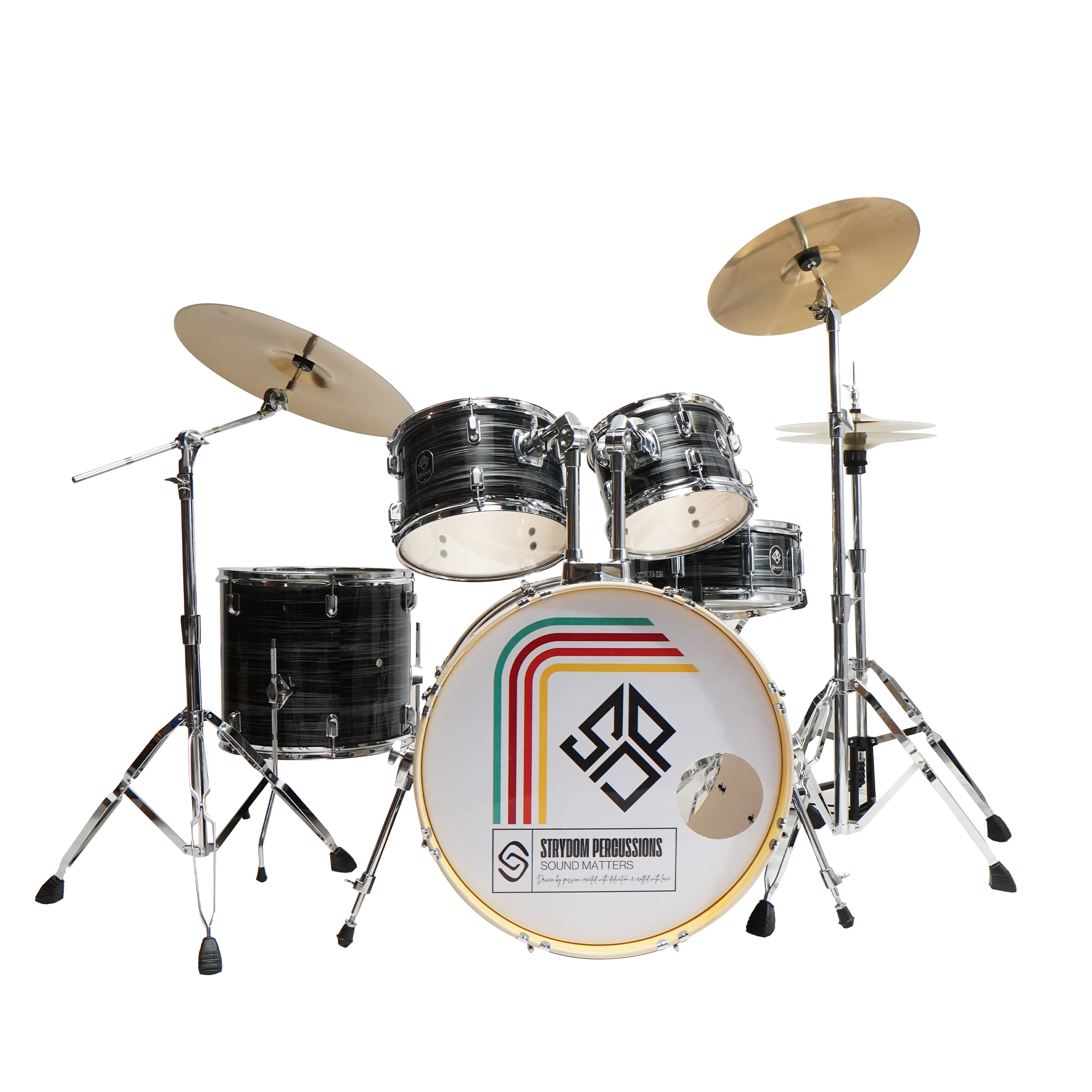 Strydom Sonic Scout 5-Piece Acoustic DrumKit Carbon pulse black