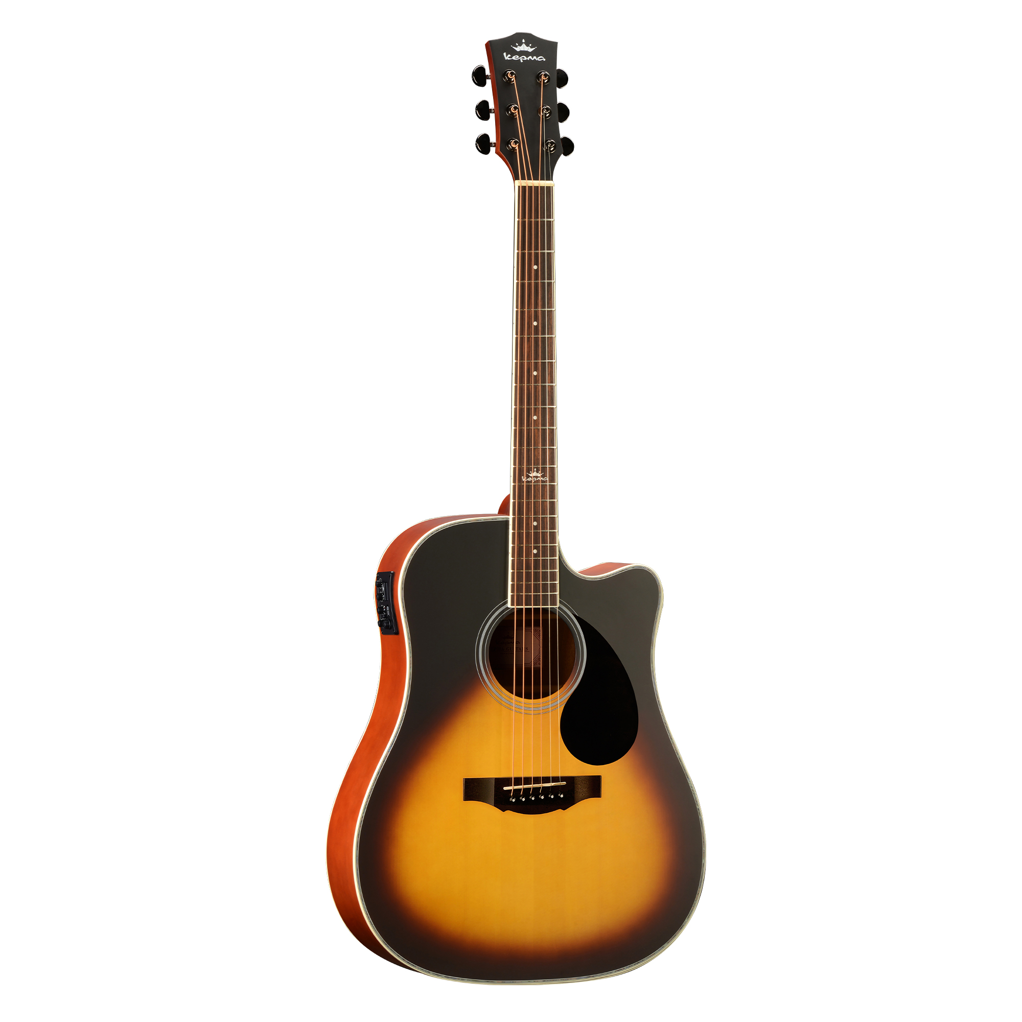 Kepma D1CE - Semi Acoustic Guitar- Sunburst Matt