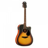 Kepma D1CE - Semi Acoustic Guitar- Sunburst Matt