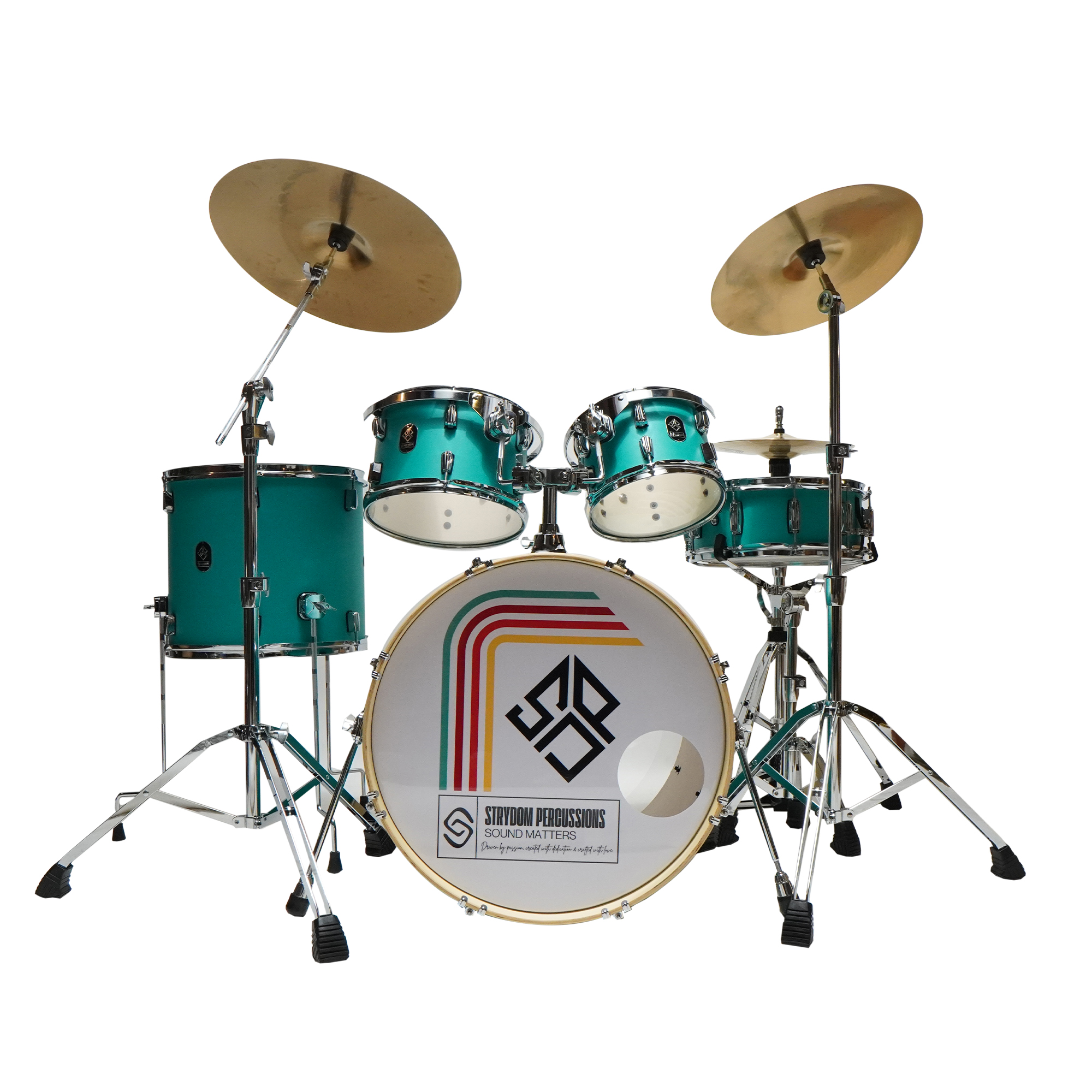 Strydom Sonic Pro Acoustic DrumKit Glacier Mint green