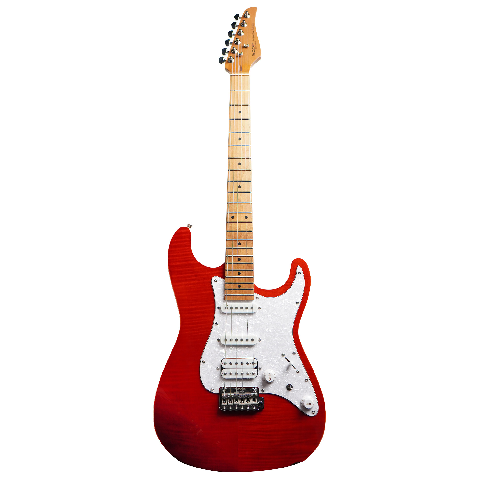 SQOE SEIB680 Electric Guitar with HSS Pickups Roasted Maple Neck - Glossy Finish