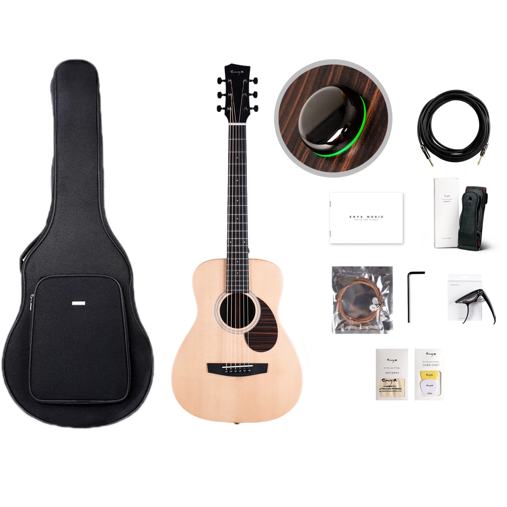 Enya EB-X1 PRO MAX SP1 EQ 34INCH TransAcoustic Guitar- Natural Matt Finish