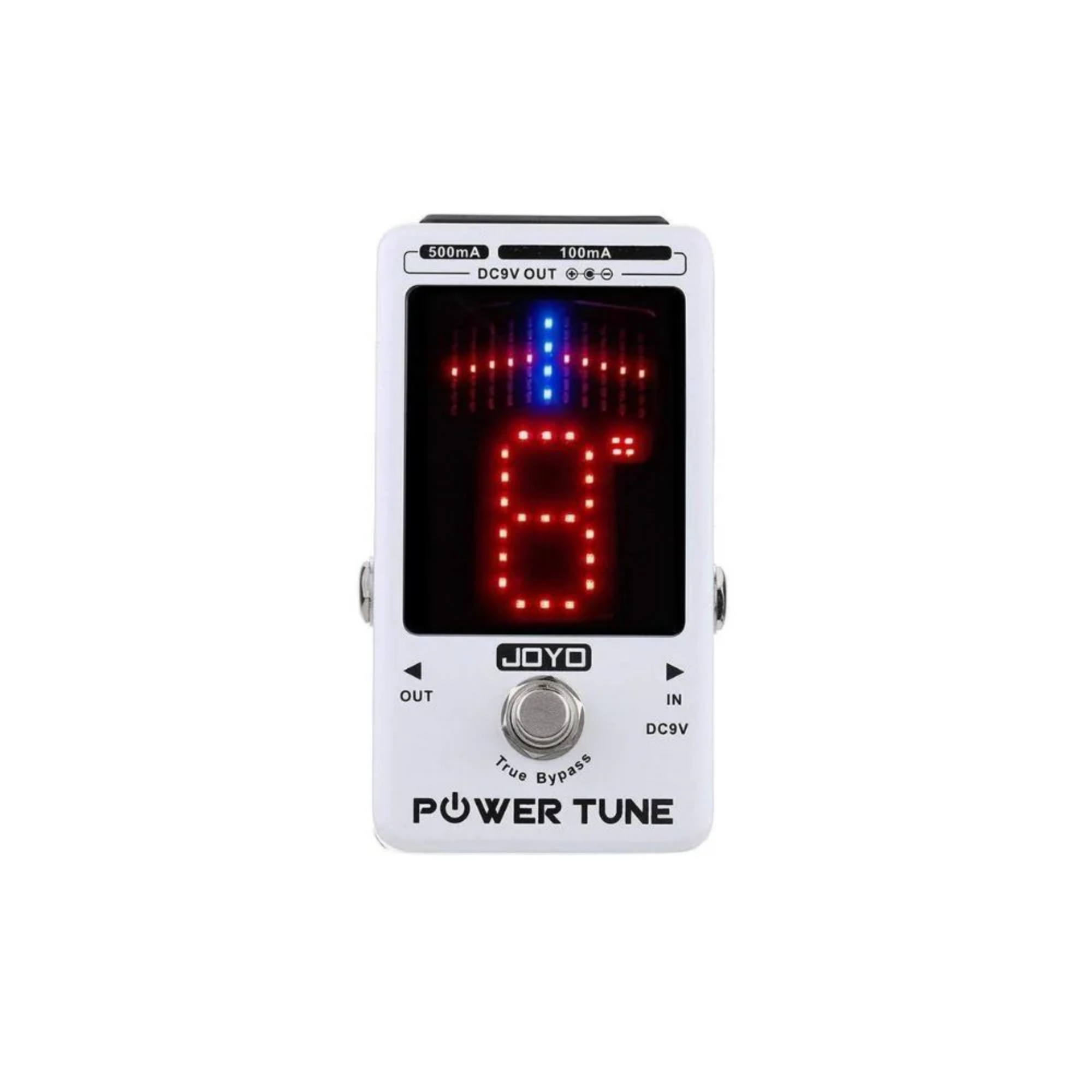 JOYO Power Tune JF-18R Power Supply Tuner Pedal with Isolated 8-Channel 2 at 500mA 6 at 100mA Low Noise DC 9V Output - True Bypass
