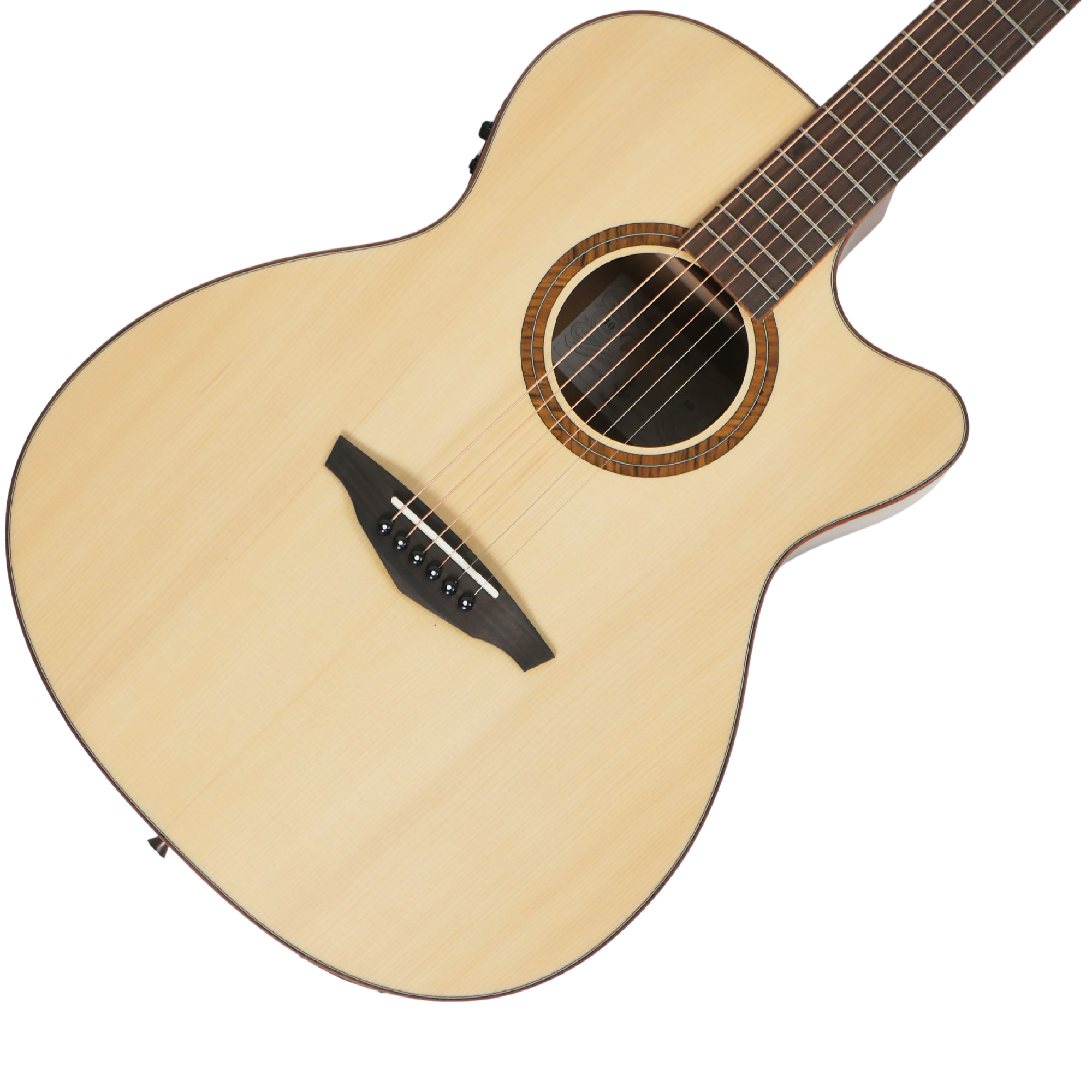 Veelah V3-OMCE semi-acoustic guitar with Fishman presysII and elixir strings