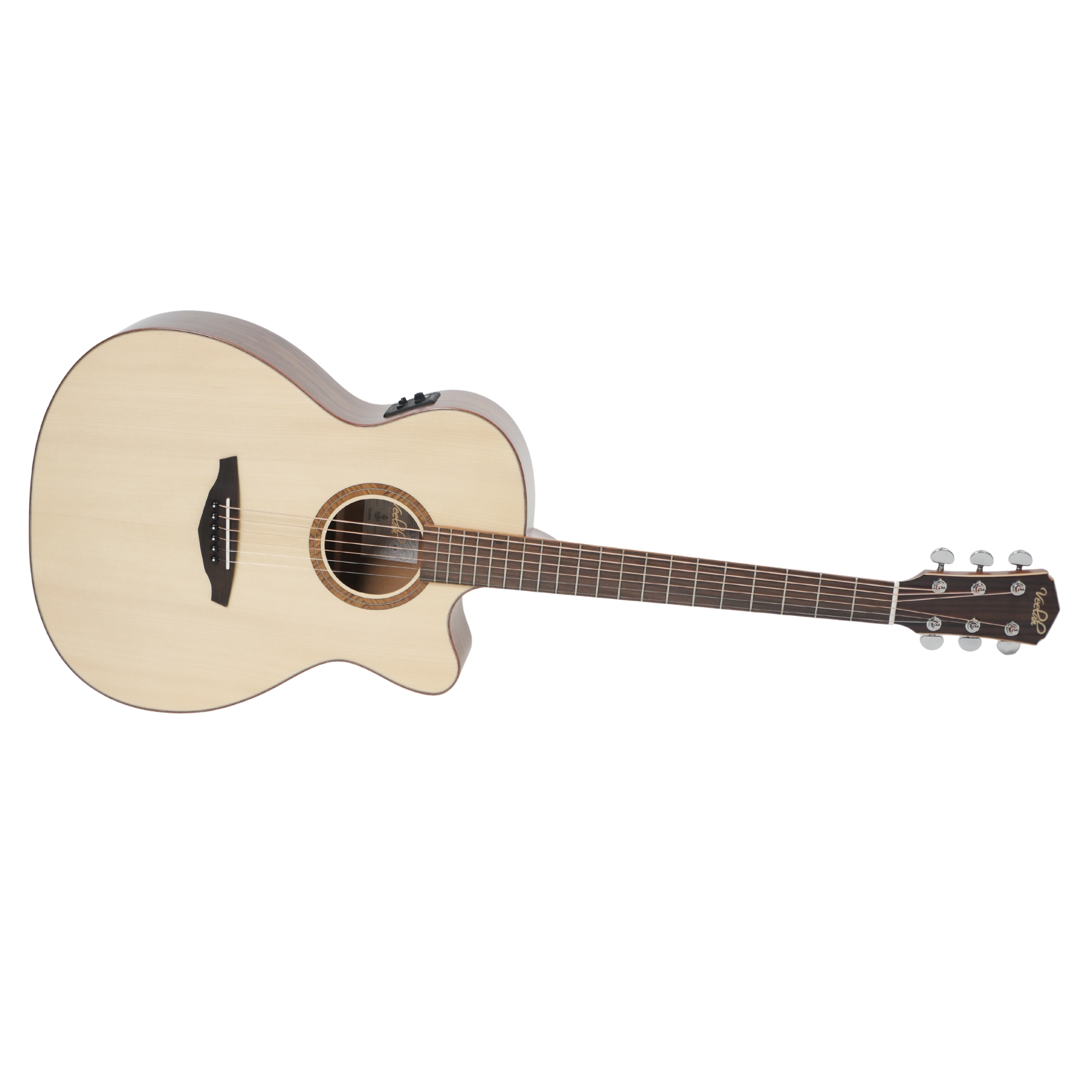 Veelah V3-OMCE semi-acoustic guitar with Fishman presysII and elixir strings