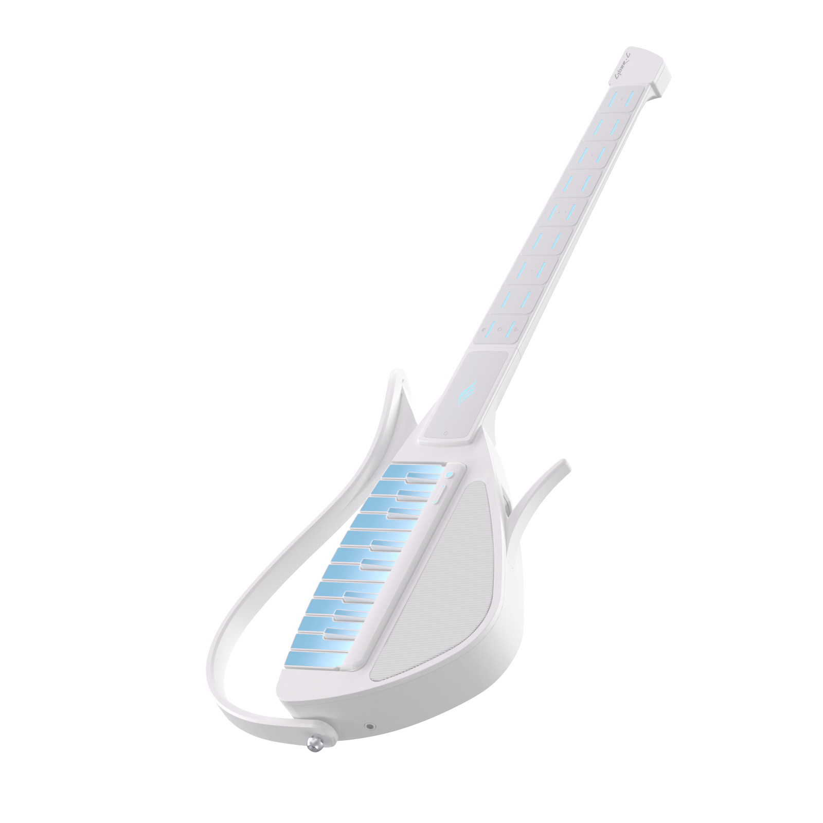 Enya CYBER-G Stringless Smart Guitar Foldable Travel Backing Guitar Built-in Drum Machine Bassline 20 instrument Sounds for One-Man Band App Interactive Chord Sheets For Adults TeensWhite