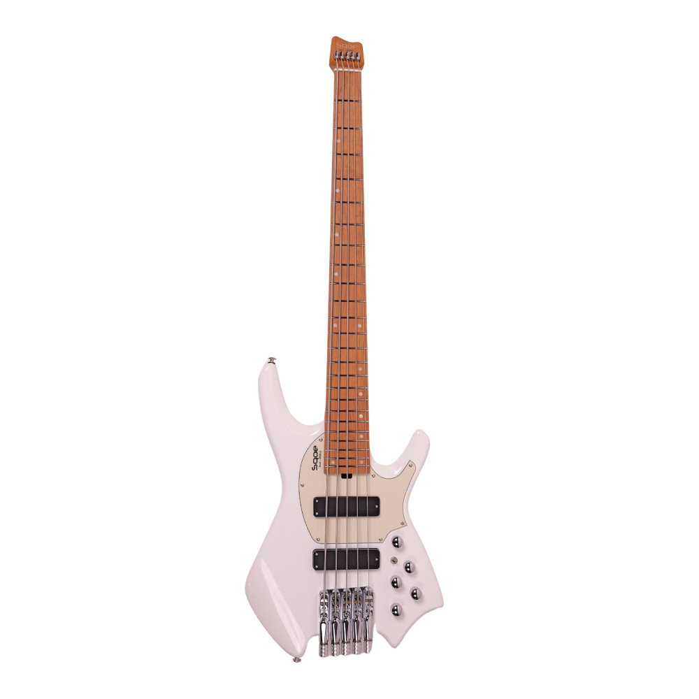Image of SQOE SBWT750 Pearl White 5-String Headless Bass