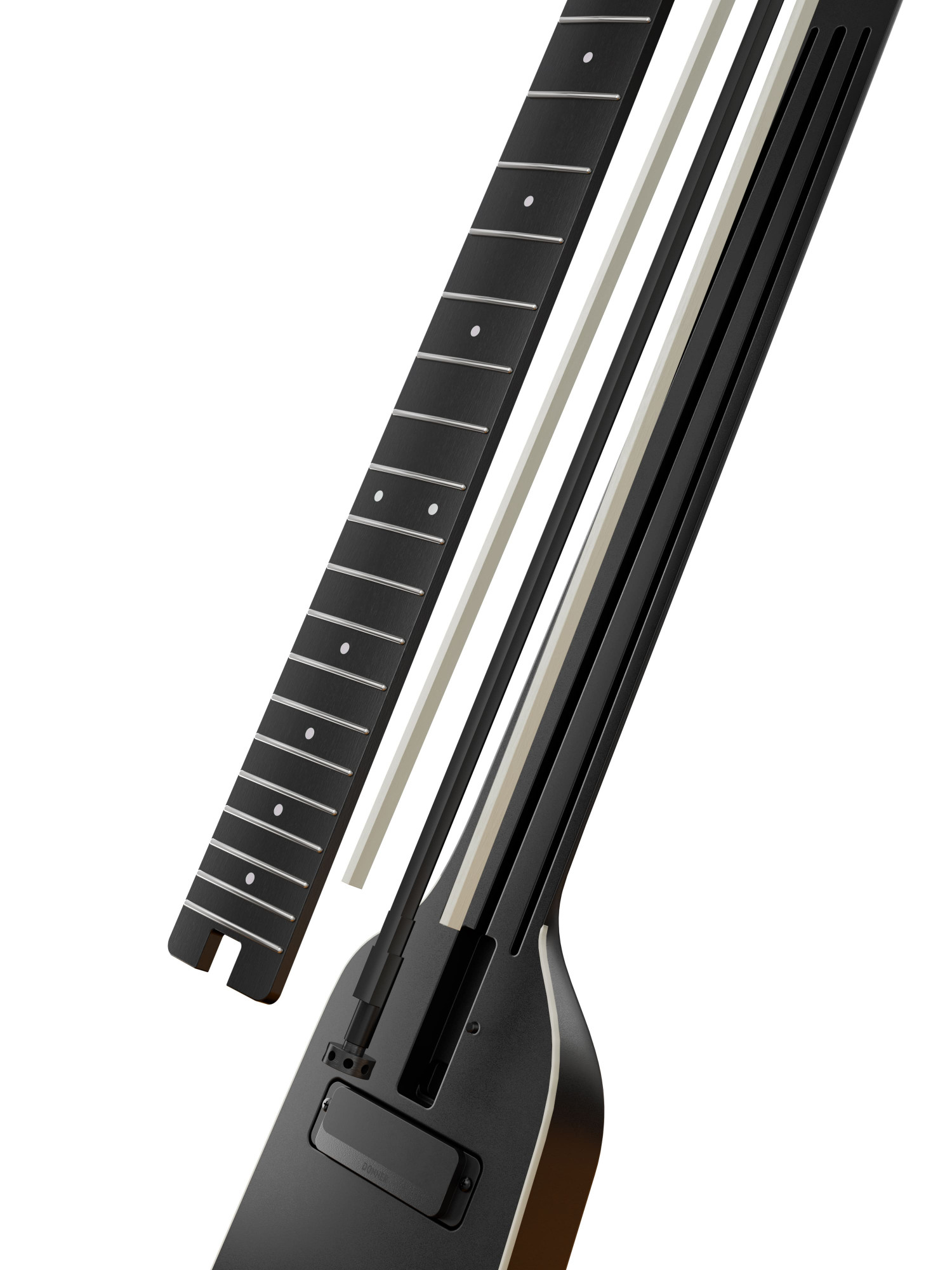 Donner HUSH X PRO Black Electric Guitar Kit - Smart Travel Guitar with Dozens of Preset Combinations 7 Tone Sim Options