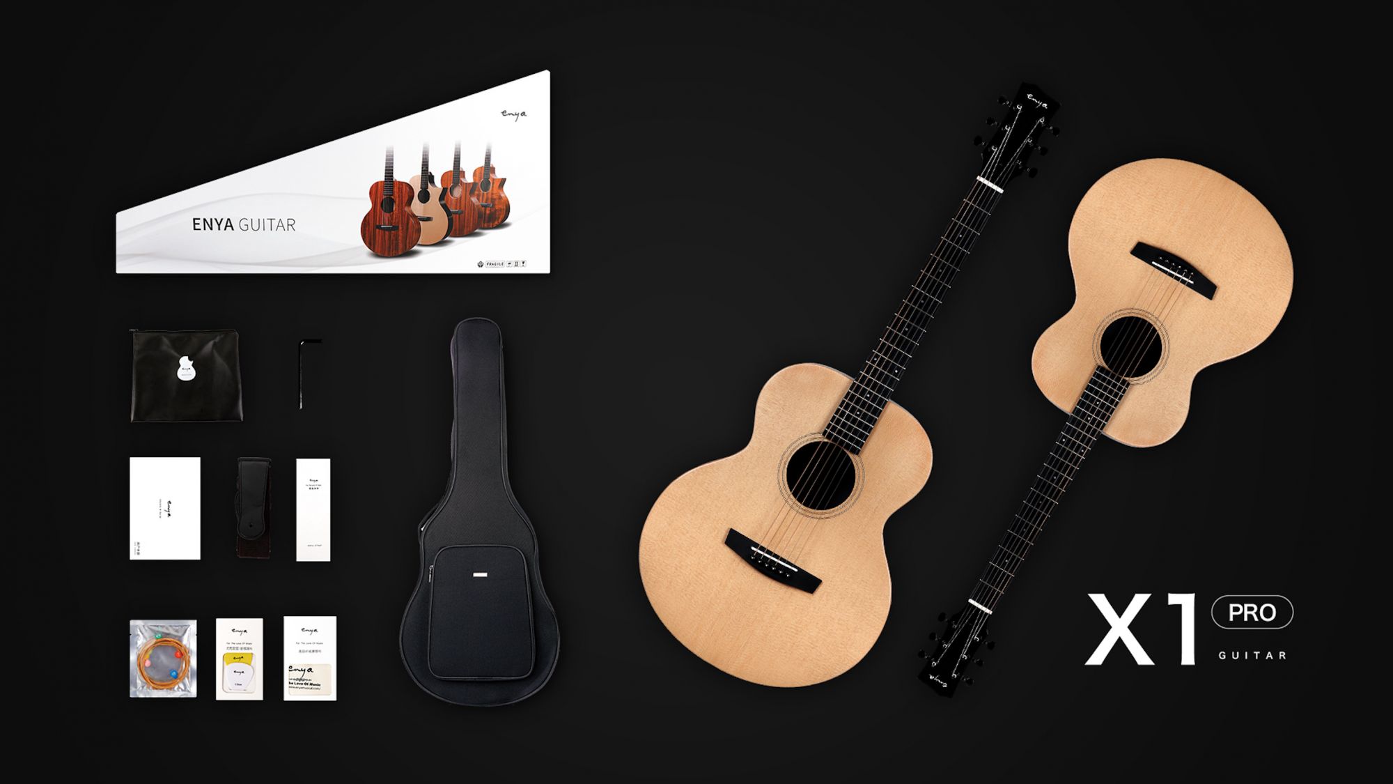 Enya EA-X1 PRO SP1 EQ 41 TransAcoustic Guitar- Natural Matt Finish