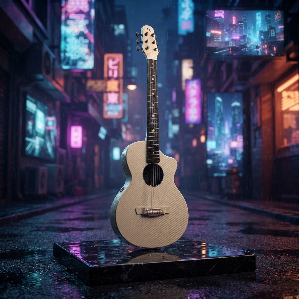 Natasha Asteroid NSX Carbon Fibre Acoustic Guitar with Smart Pickup Glaze gold