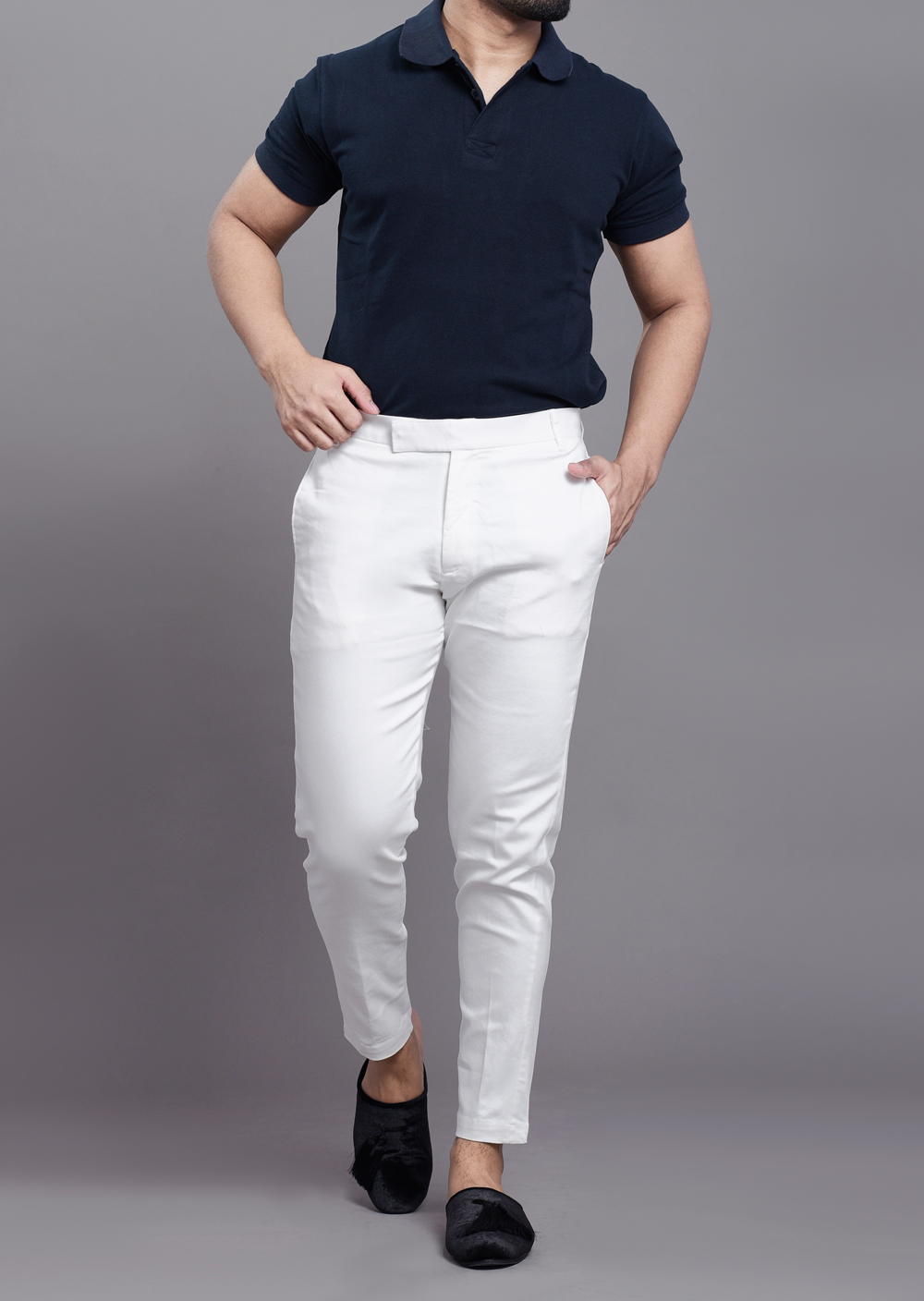 Mens Tailored fit pants in white