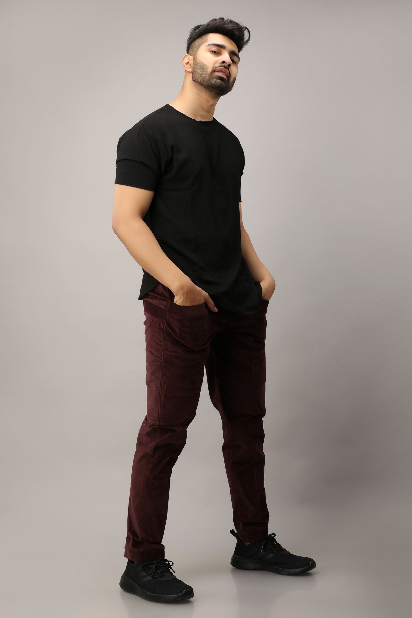 Mens Velvet Elastic Pants