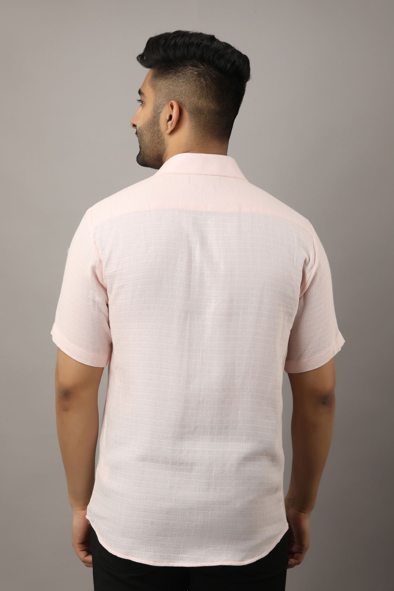 Mens Baby Pink Casual Shirt