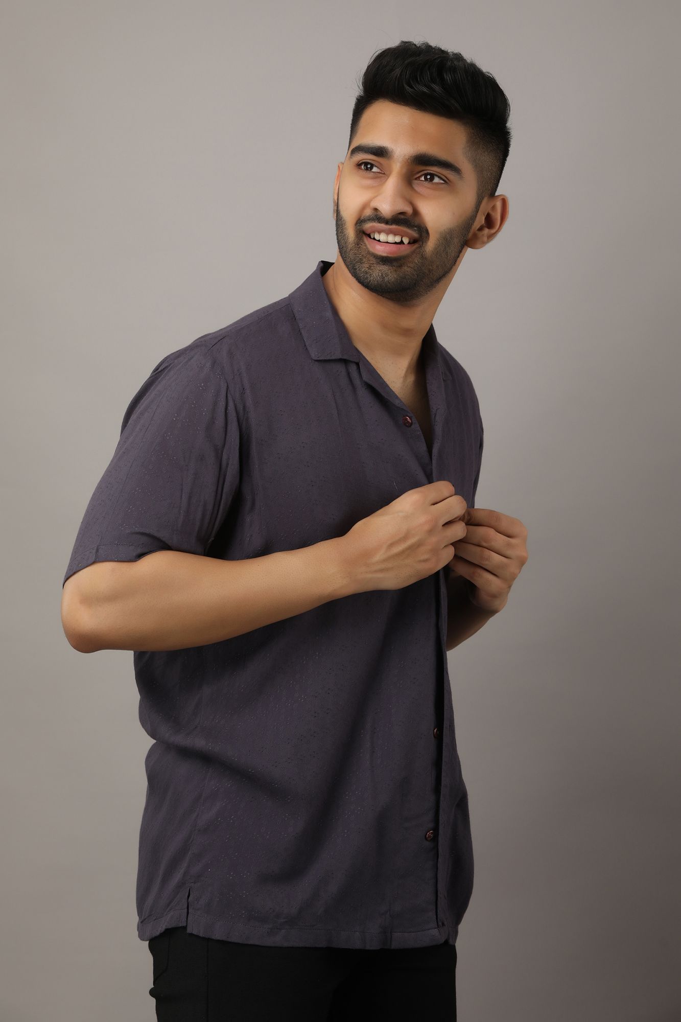 Mens Textured straight shirt